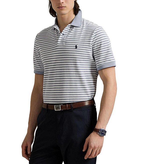 Polo Ralph Lauren Classic Fit Striped Oxford Mesh Short Sleeve Polo Shirt Product Image