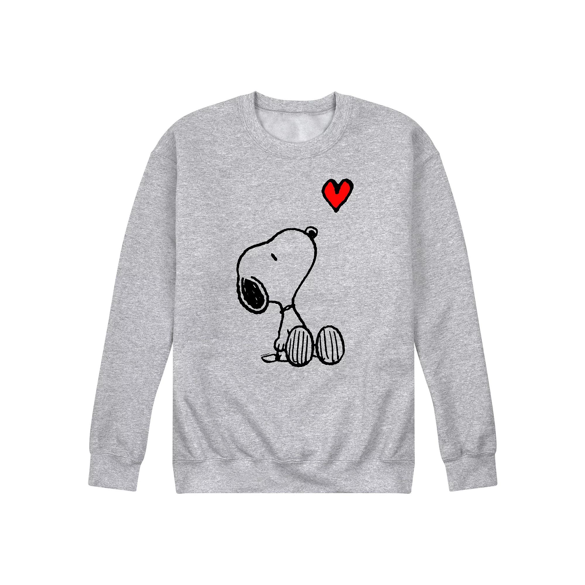 Men's Peanuts Snoopy Red Heart Graphic Sweatshirt,  Product Image