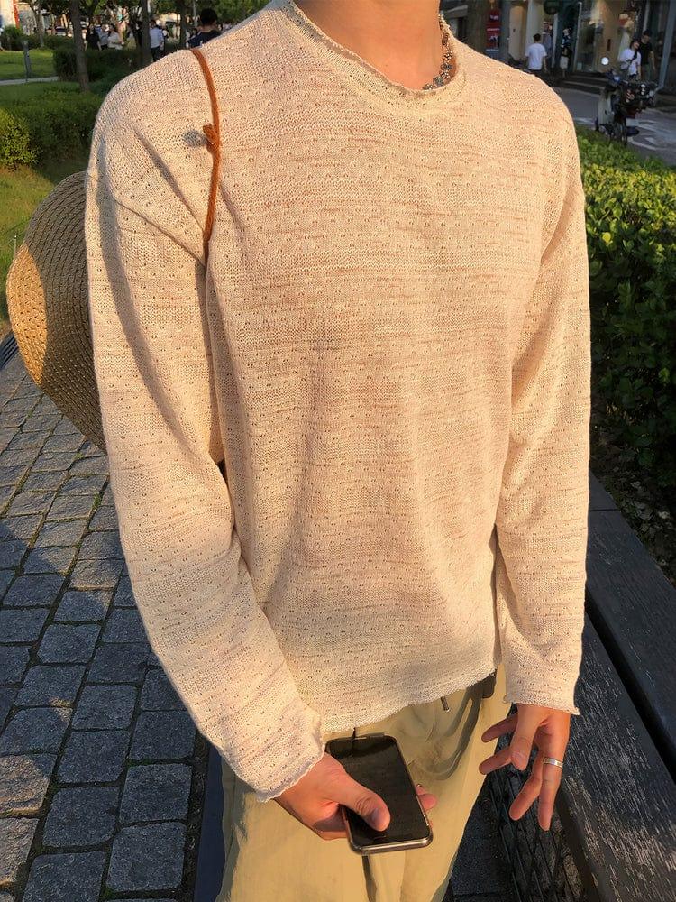RT No. 13018 PATTERN KNIT CREAM LONGSLEEVE Product Image
