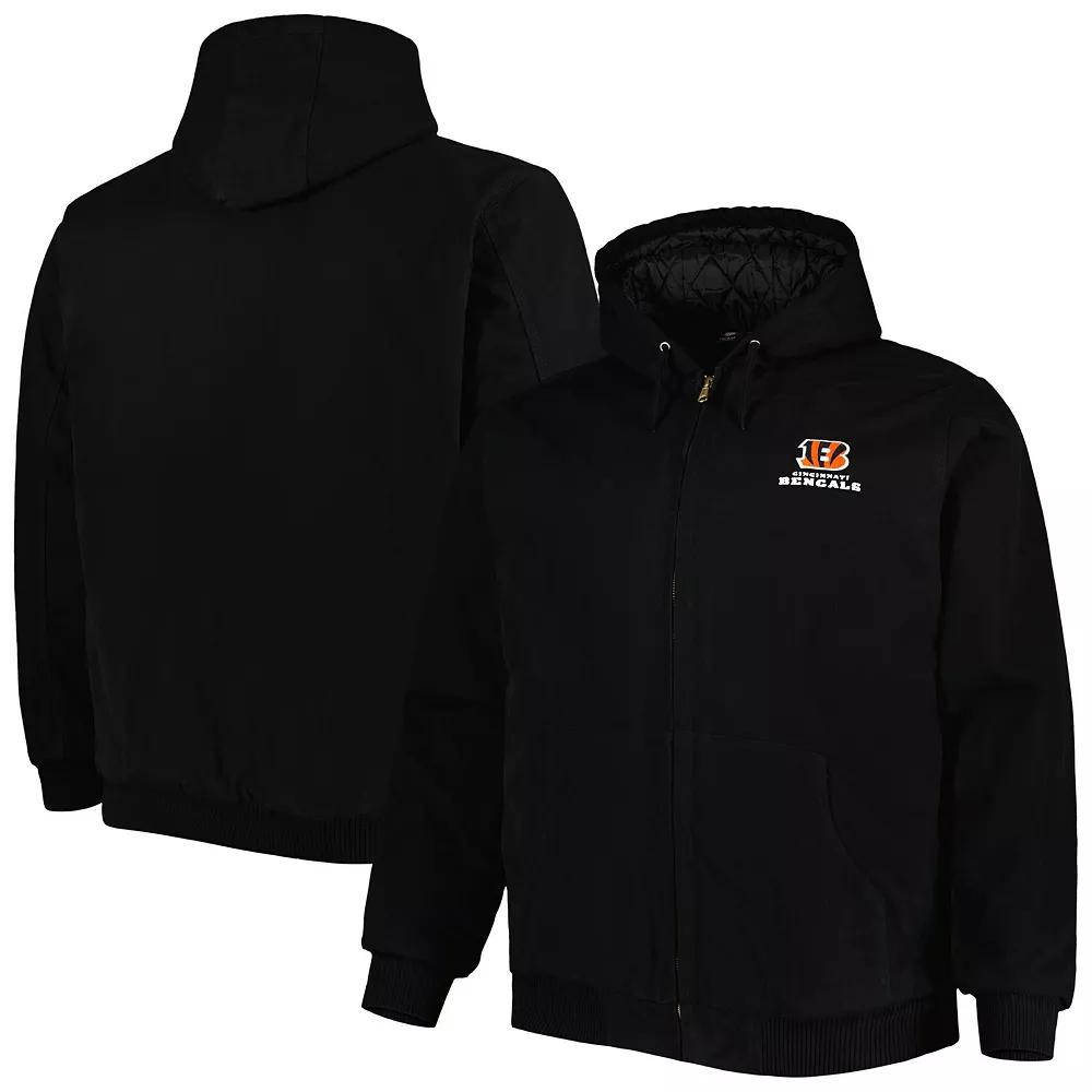 Men's Dunbrooke Black Cincinnati Bengals Big & Tall Dakota Canvas Hoodie Full-Zip Jacket, Size: LT Product Image