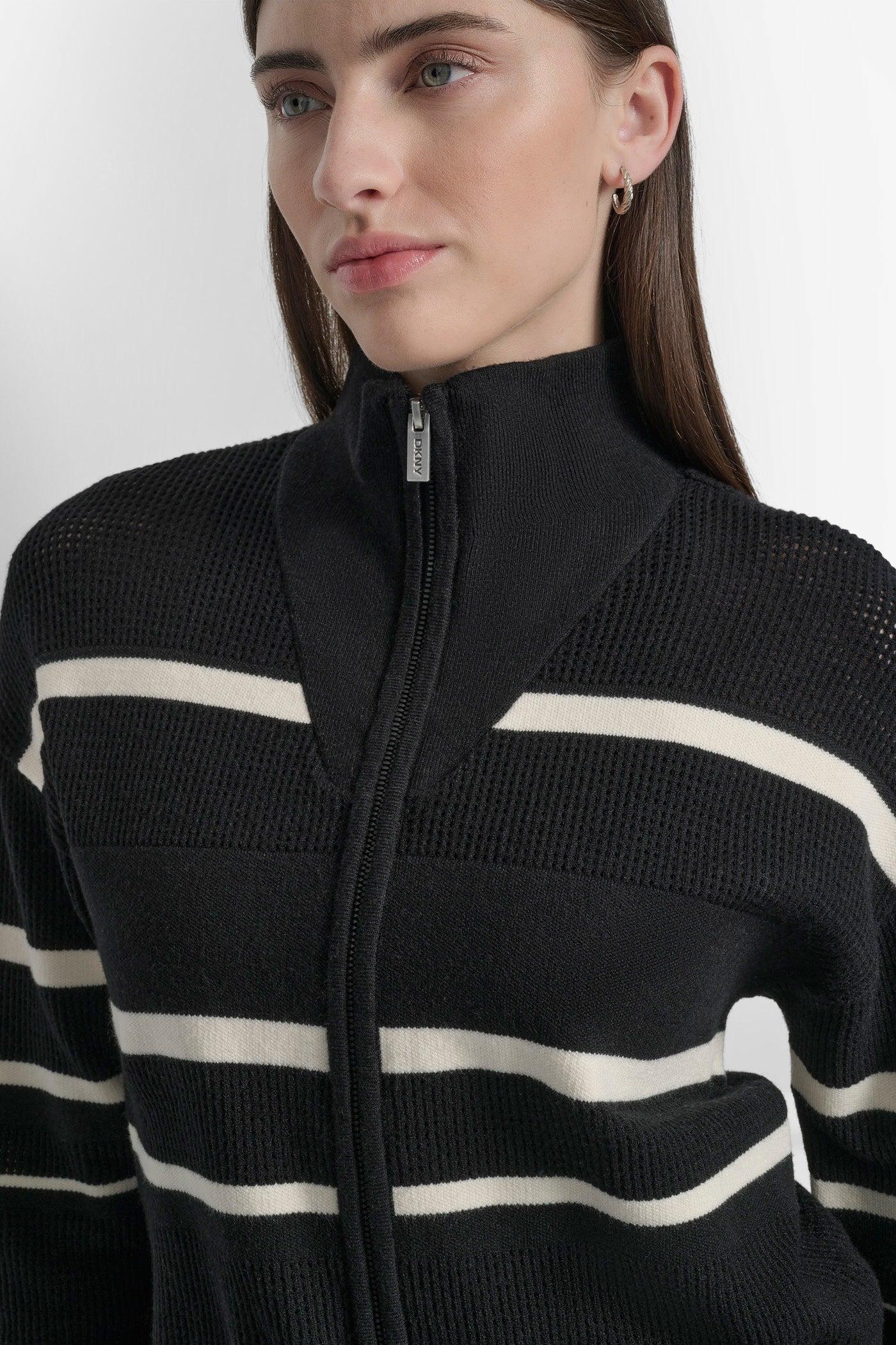 LOGO STRIPE OPEN-STITCH CARDIGAN JACKET Product Image