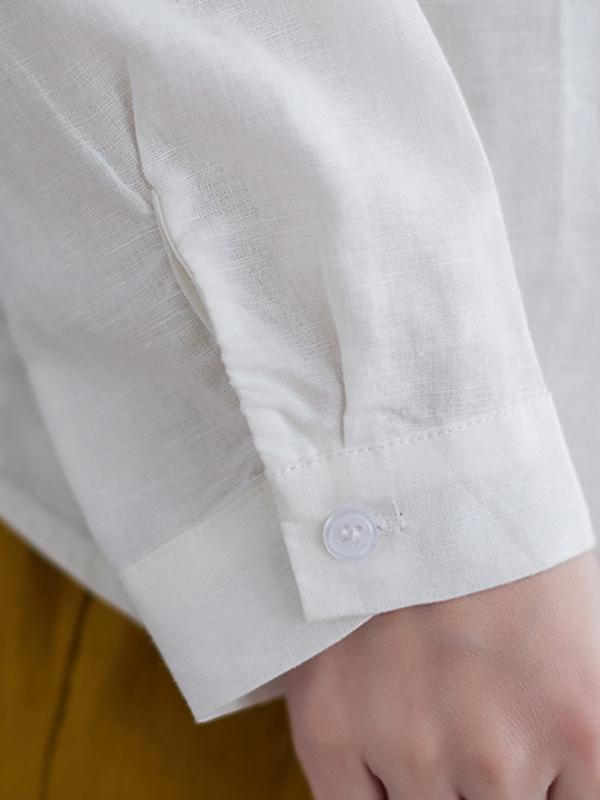 Artistic Retro Contrast Color Cropped Blouse Product Image