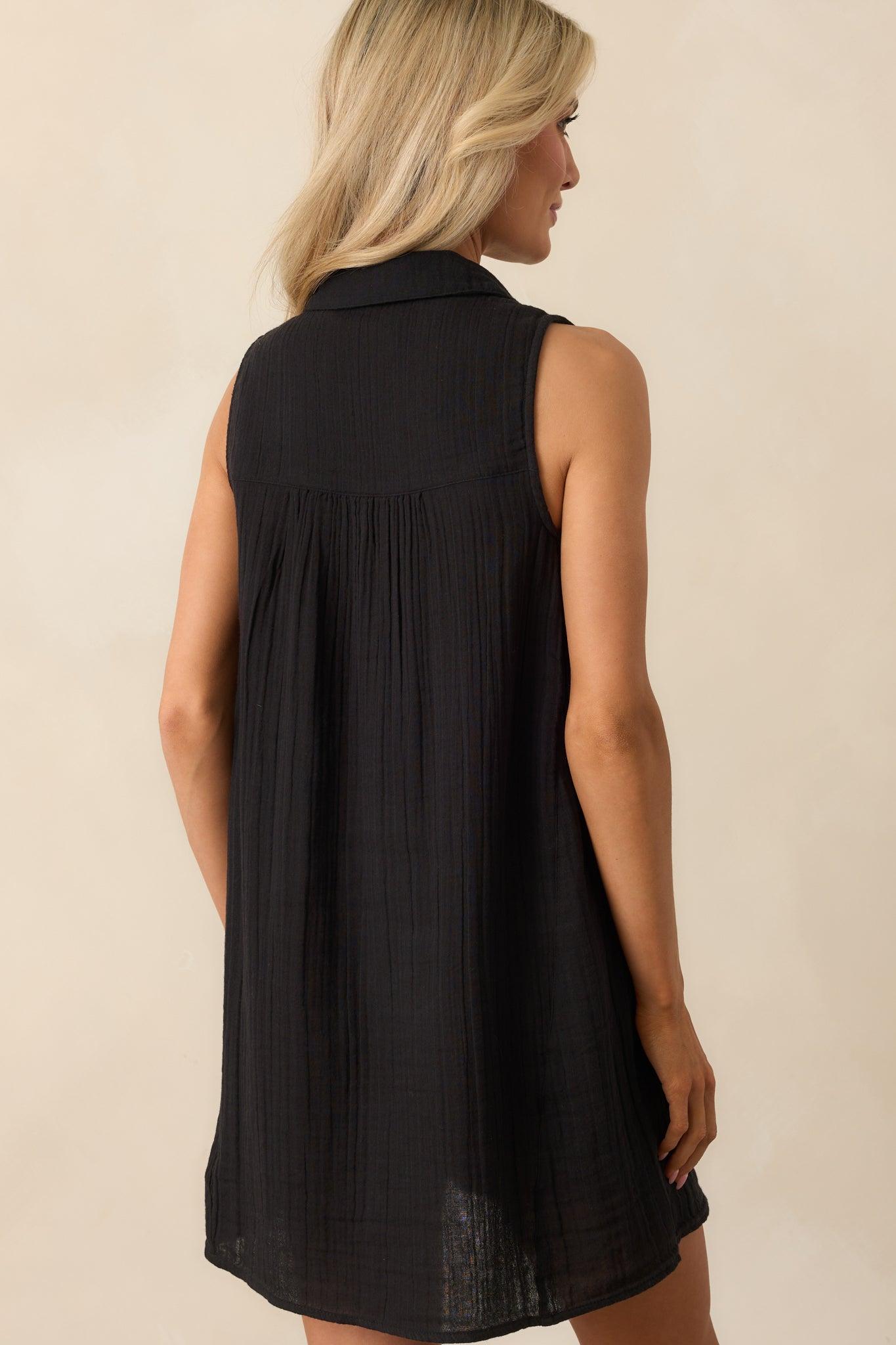 Z Supply Black Cotton New Light Gauze Mini Dress Product Image