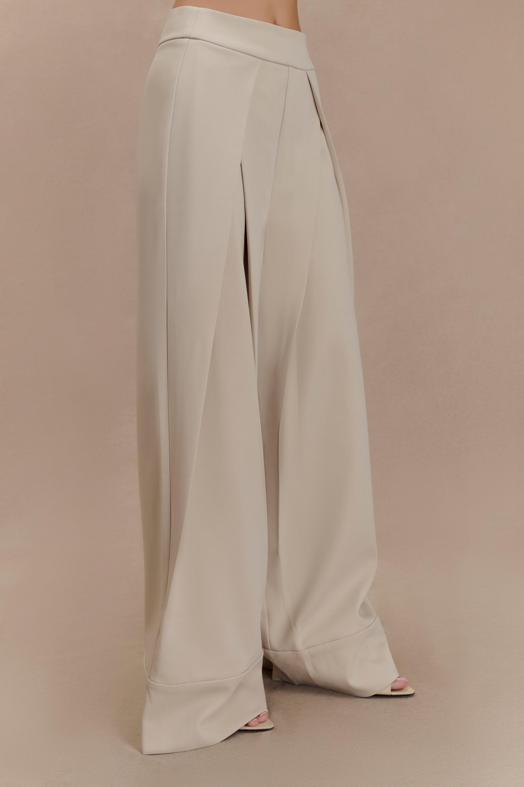 Katarina Wide Leg Suiting Pants - Sand Product Image