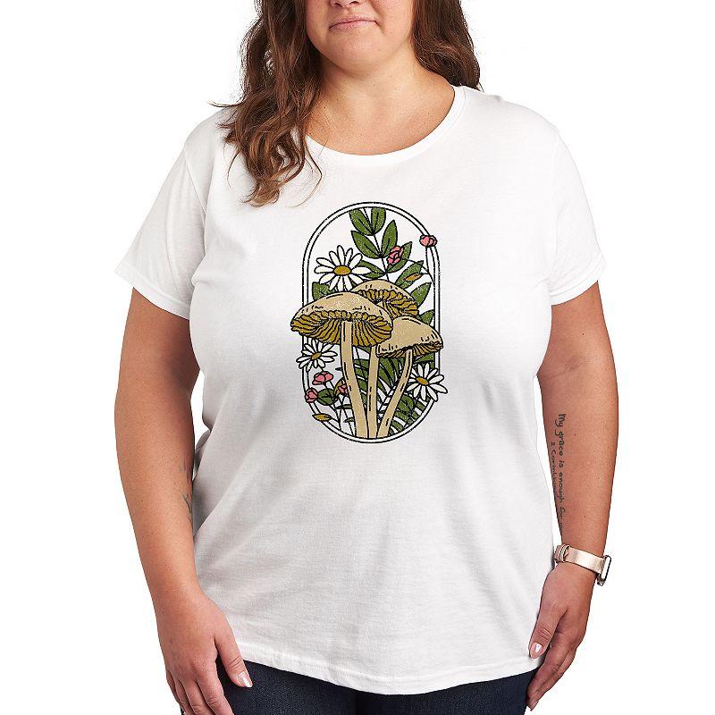 Plus Mushrooms And Flowers Graphic Tee, Women's,  Product Image