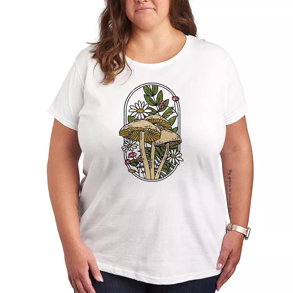 Plus Mushrooms And Flowers Graphic Tee, Women's,  Product Image