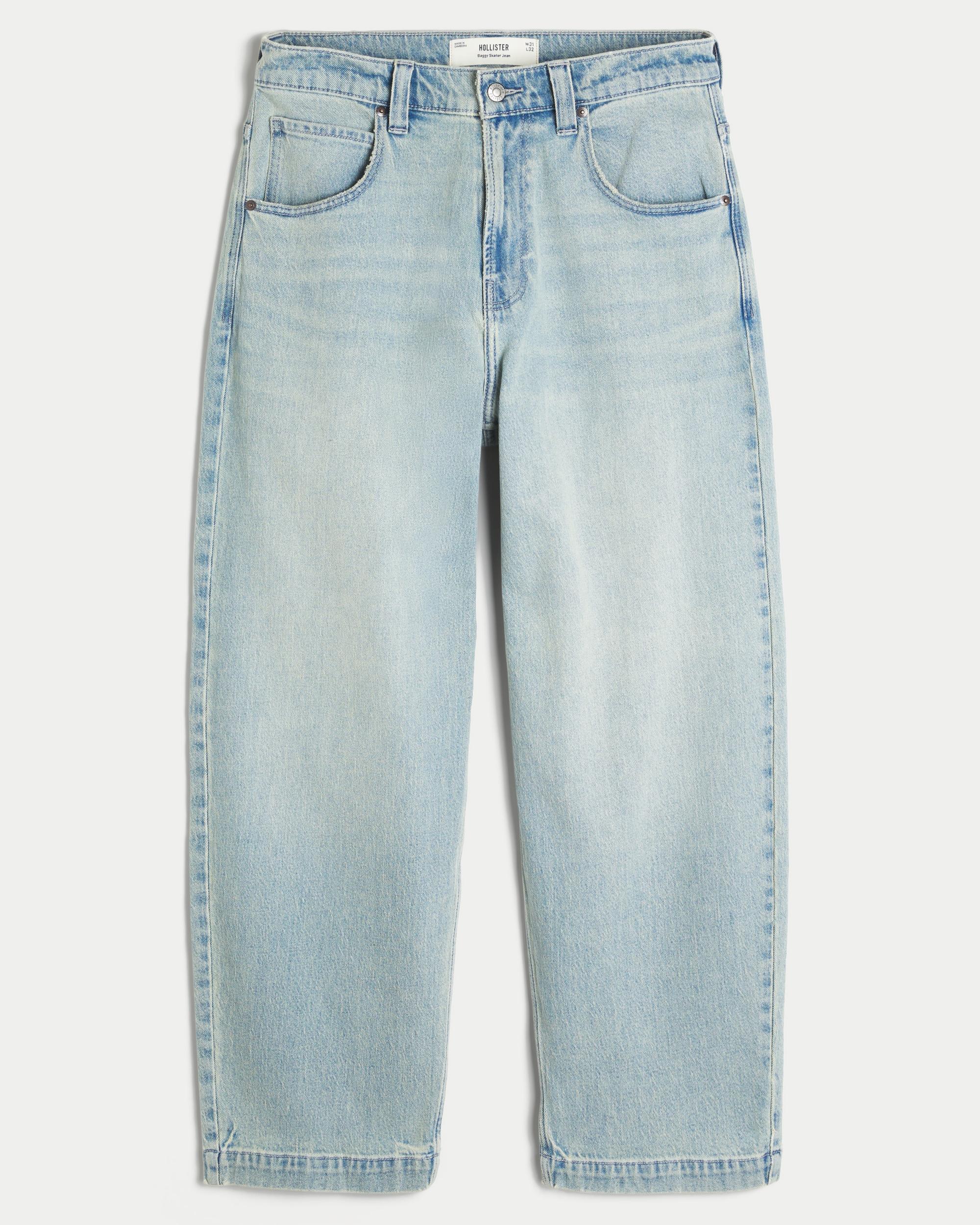 Light Wash Skater Baggy Jeans Product Image