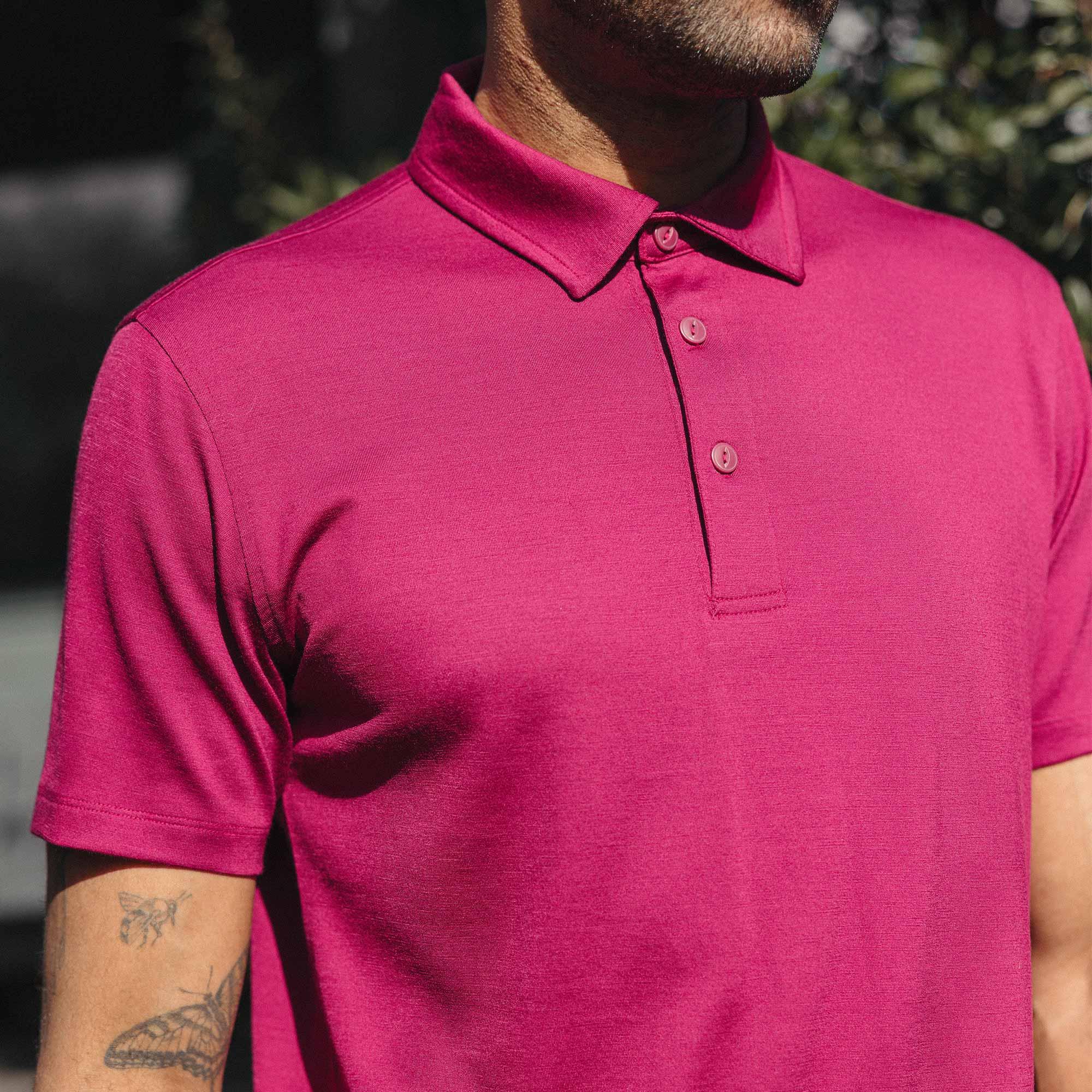 Merino Wool Polo | Cerulean Blue Product Image