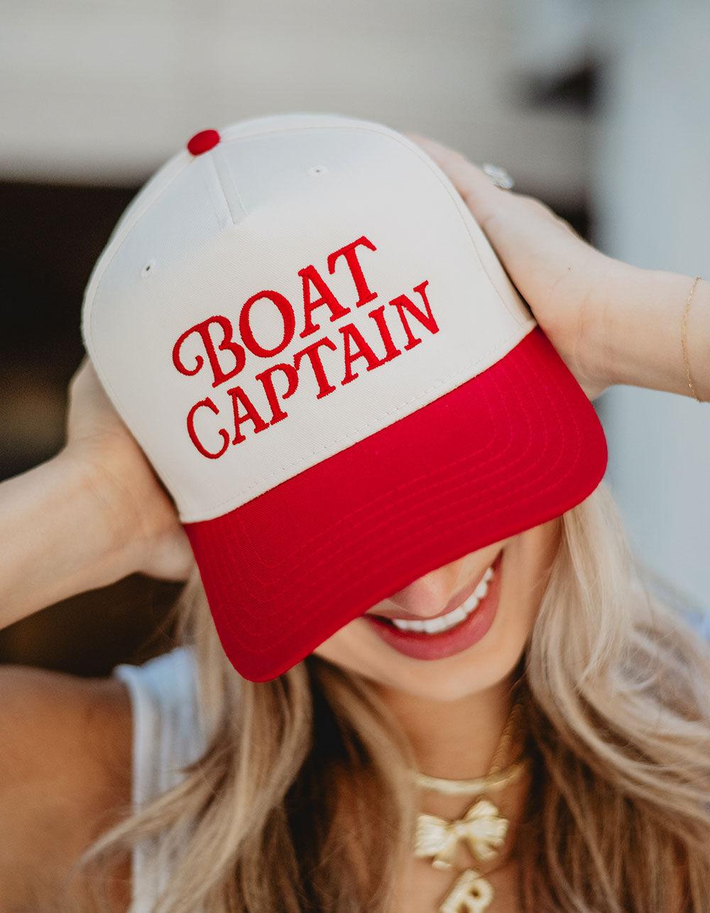 KATYDID Boat Captain Two-Toned Vintage Hat - RED Product Image