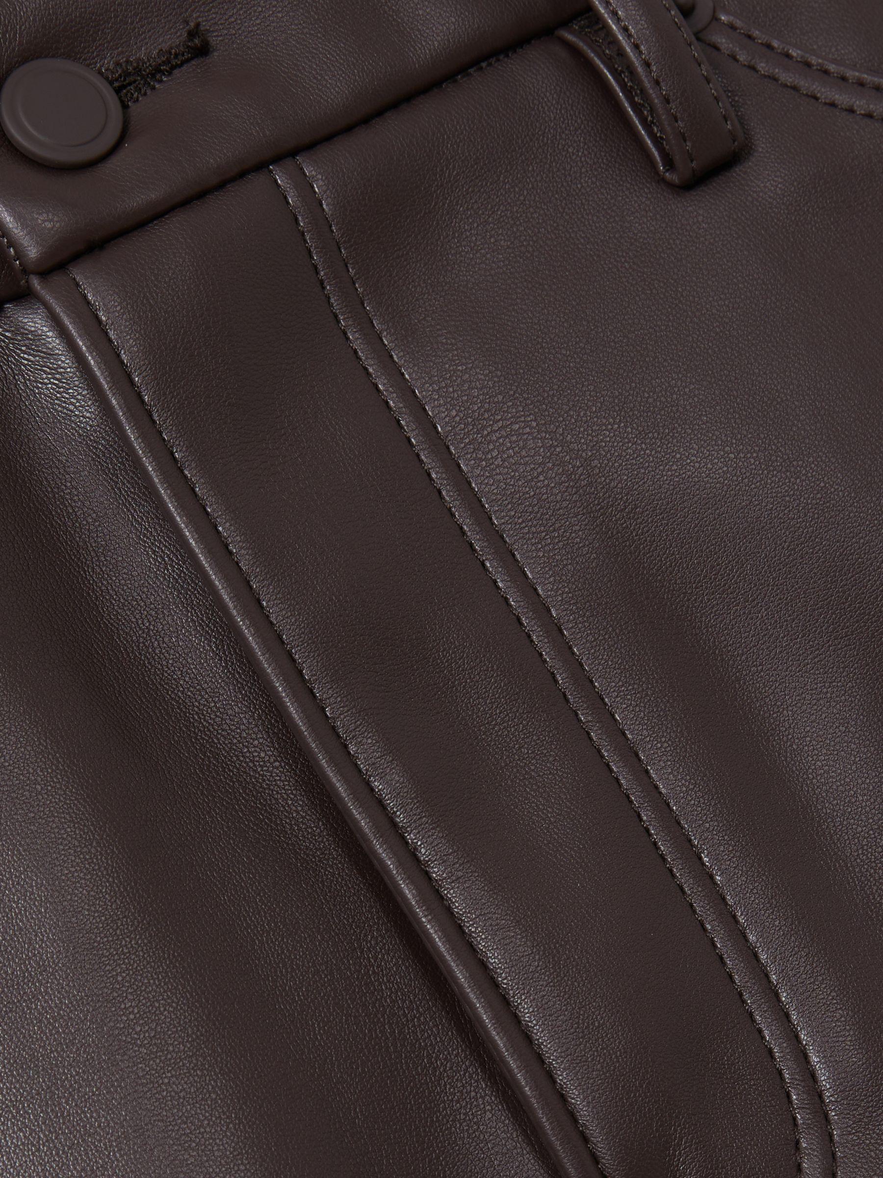 Good American Faux-Leather Mini Skirt in Black/Brown Product Image