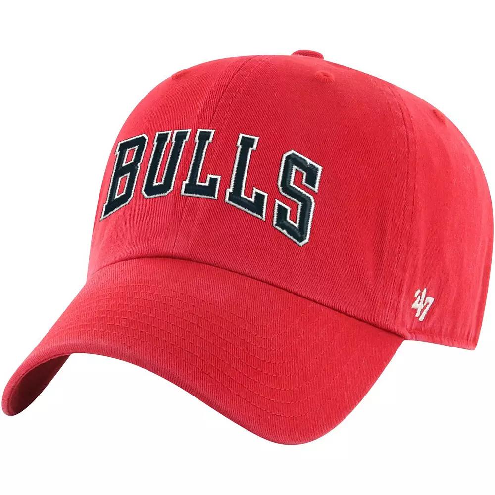 Men's '47 Red Chicago Bulls Core Wordmark Clean Up Adjustable Hat Product Image