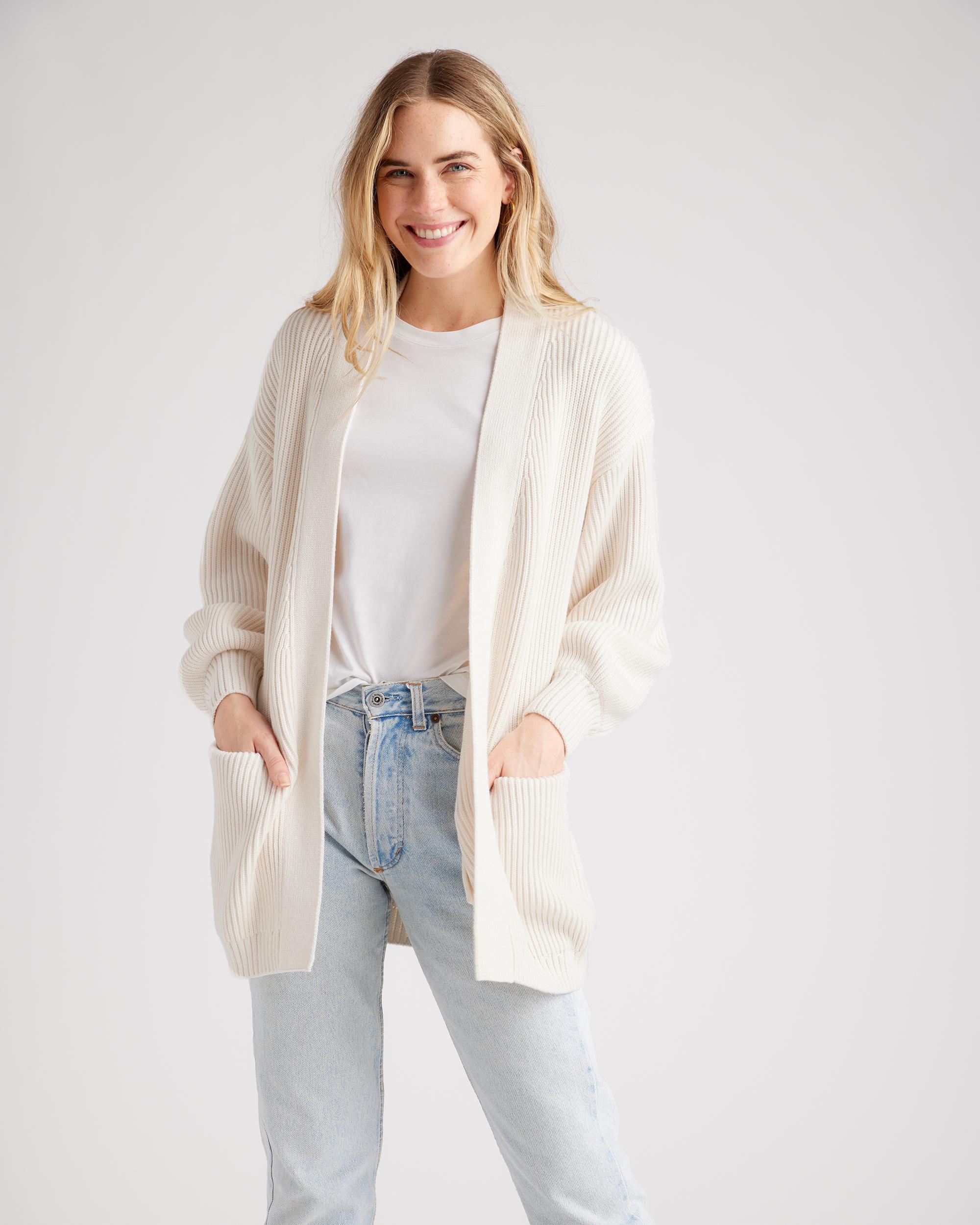 Quince | Women's Oversized Cardigan Sweater Organic Cotton Product Image