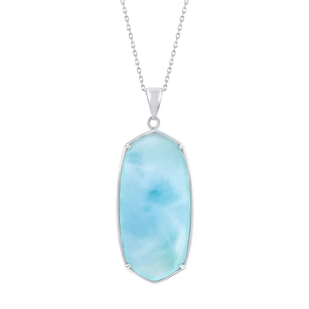 Sterling Silver Larimar Necklace, Women's, Size: 18" Product Image