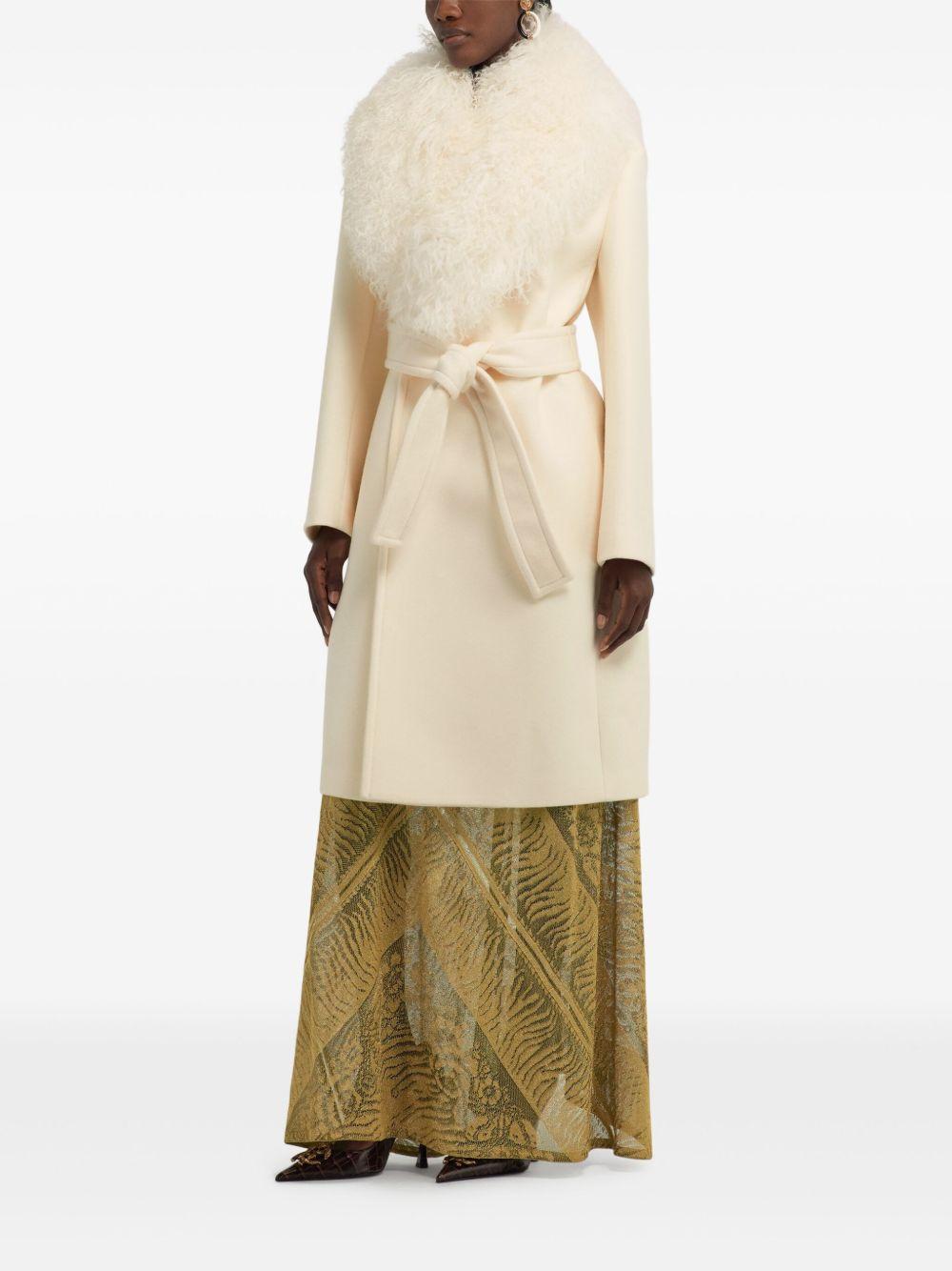 shearling-trimmed coat Product Image