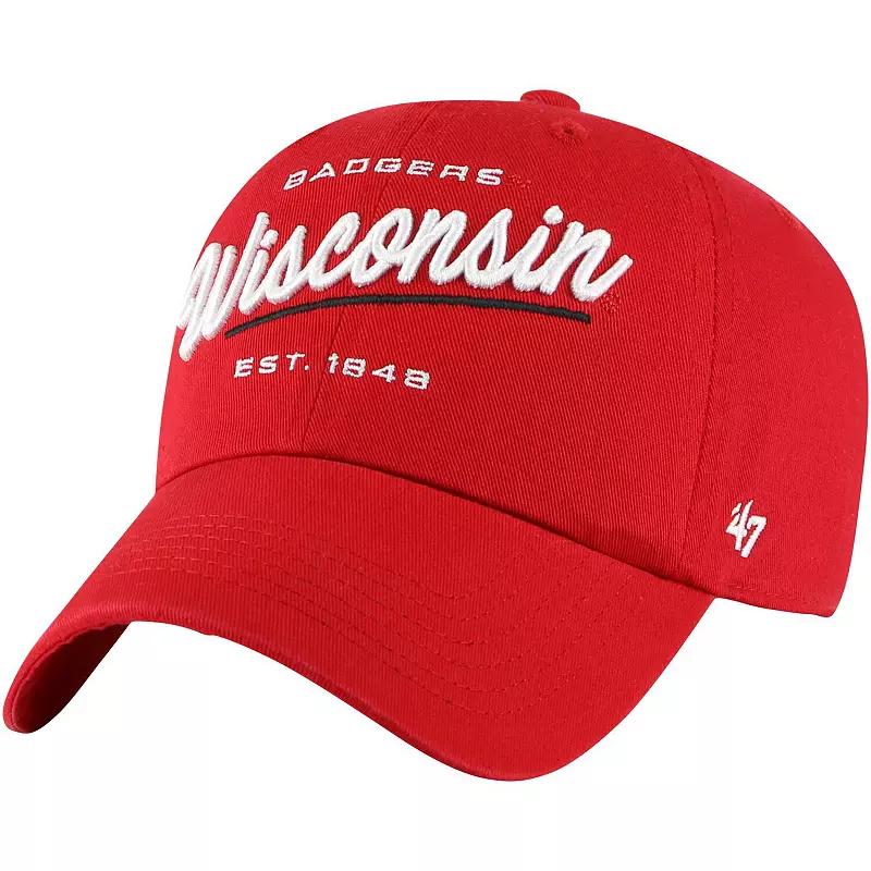 Women's '47 Red Wisconsin Badgers Sidney Clean Up Adjustable Hat Product Image