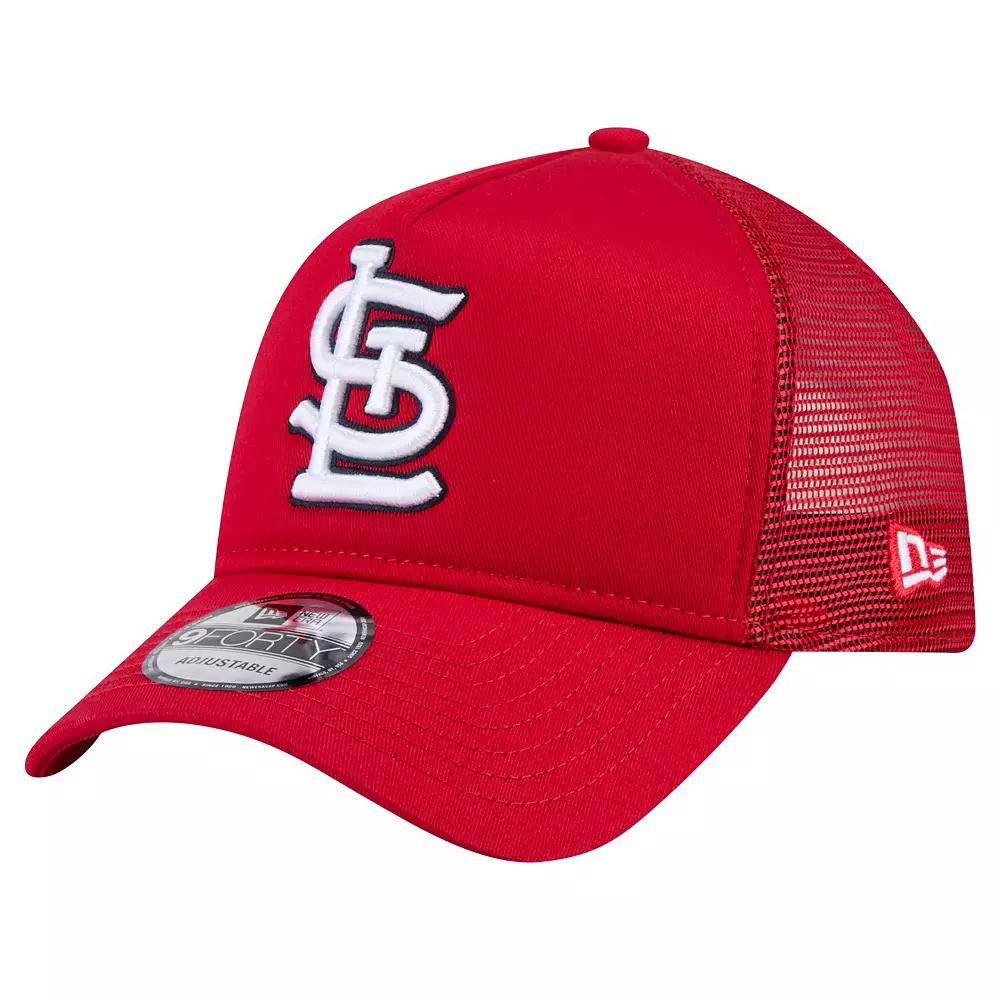 Men's New Era Red St. Louis Cardinals 9FORTY A-Frame Trucker Adjustable Hat Product Image