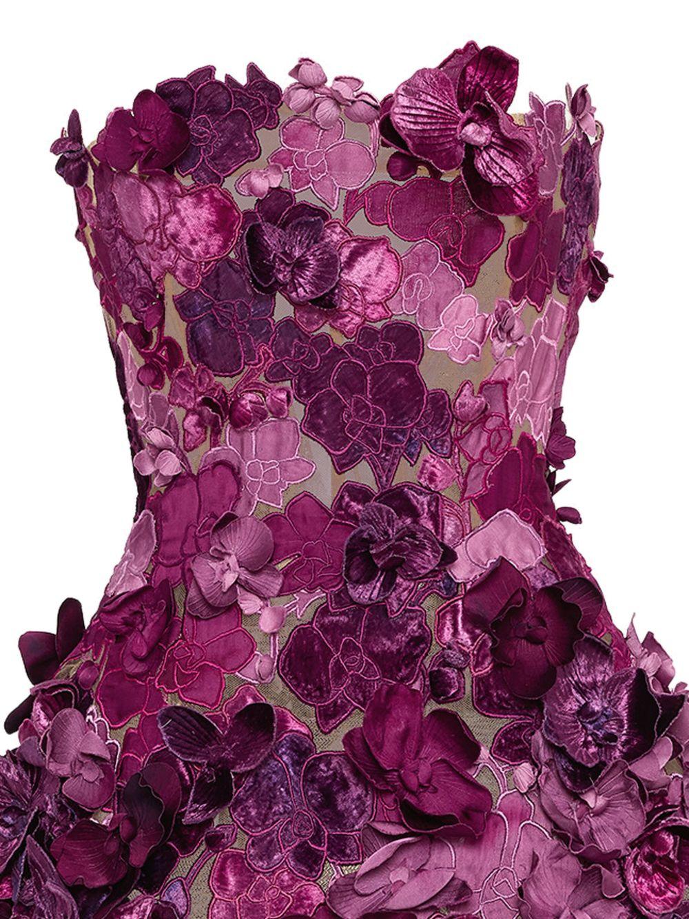 Orchid embroidered cocktail dress Product Image
