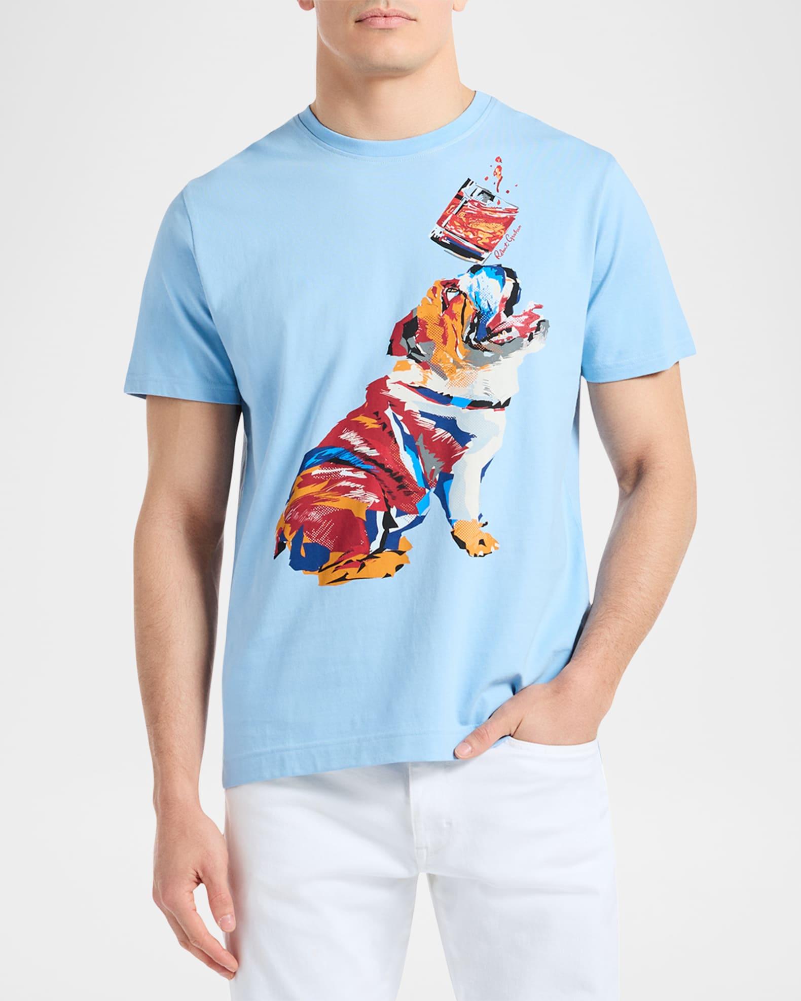 Mens Whiskey Dog Graphic Cotton T-Shirt Product Image