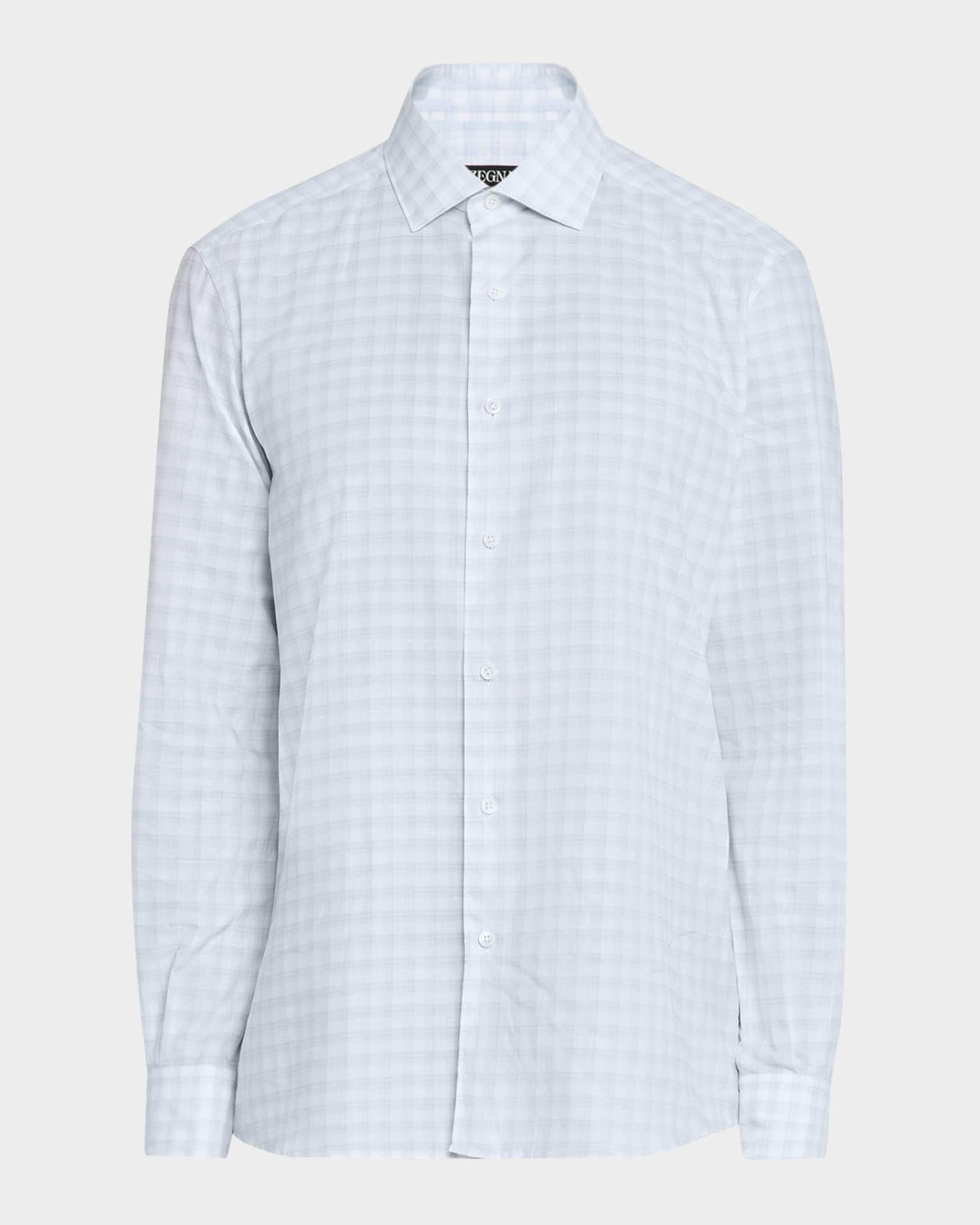 Men's Cotton Twill Check Sport Shirt Product Image