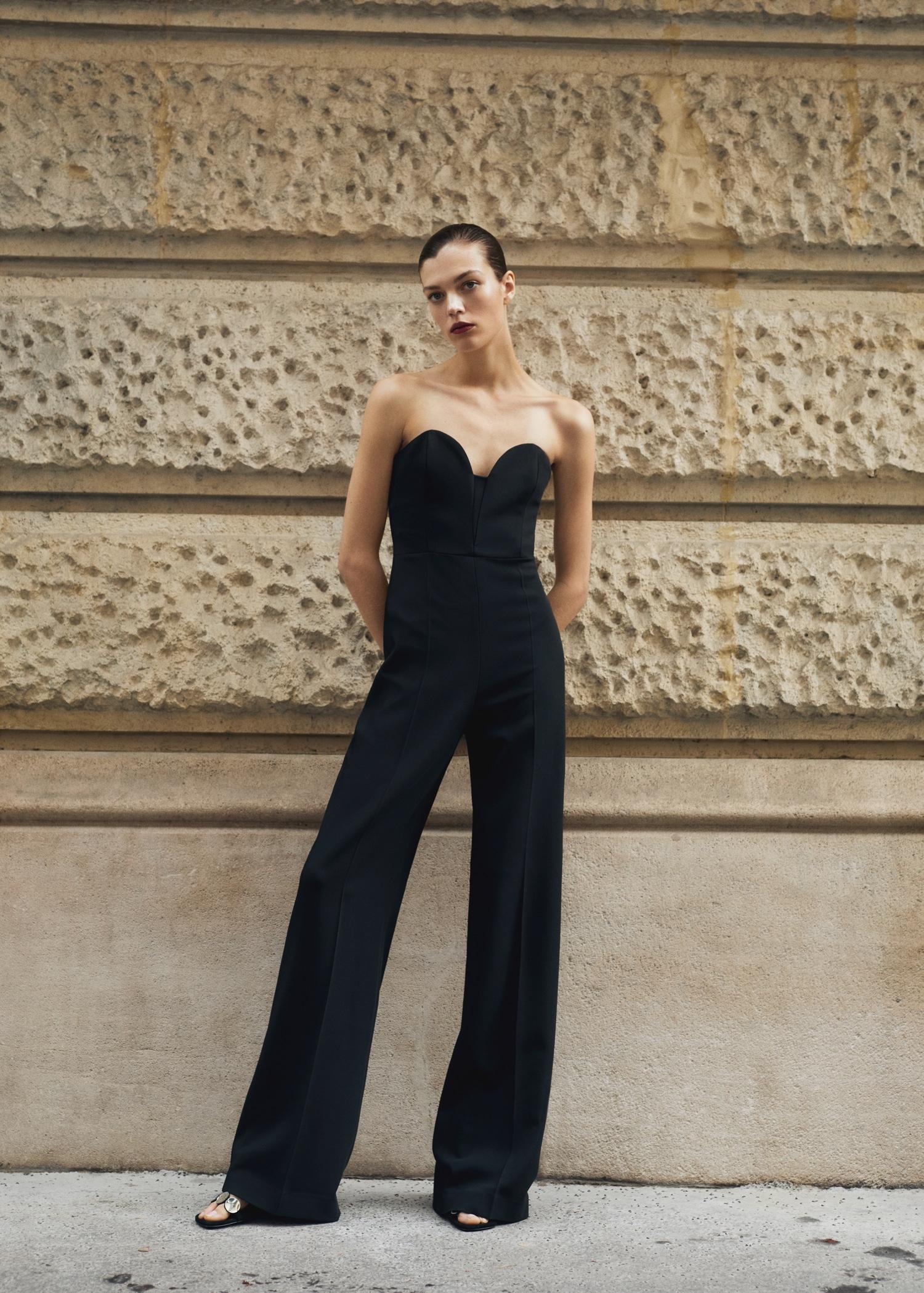 Structured sweetheart neckline jumpsuit - Women | MANGO USA Product Image