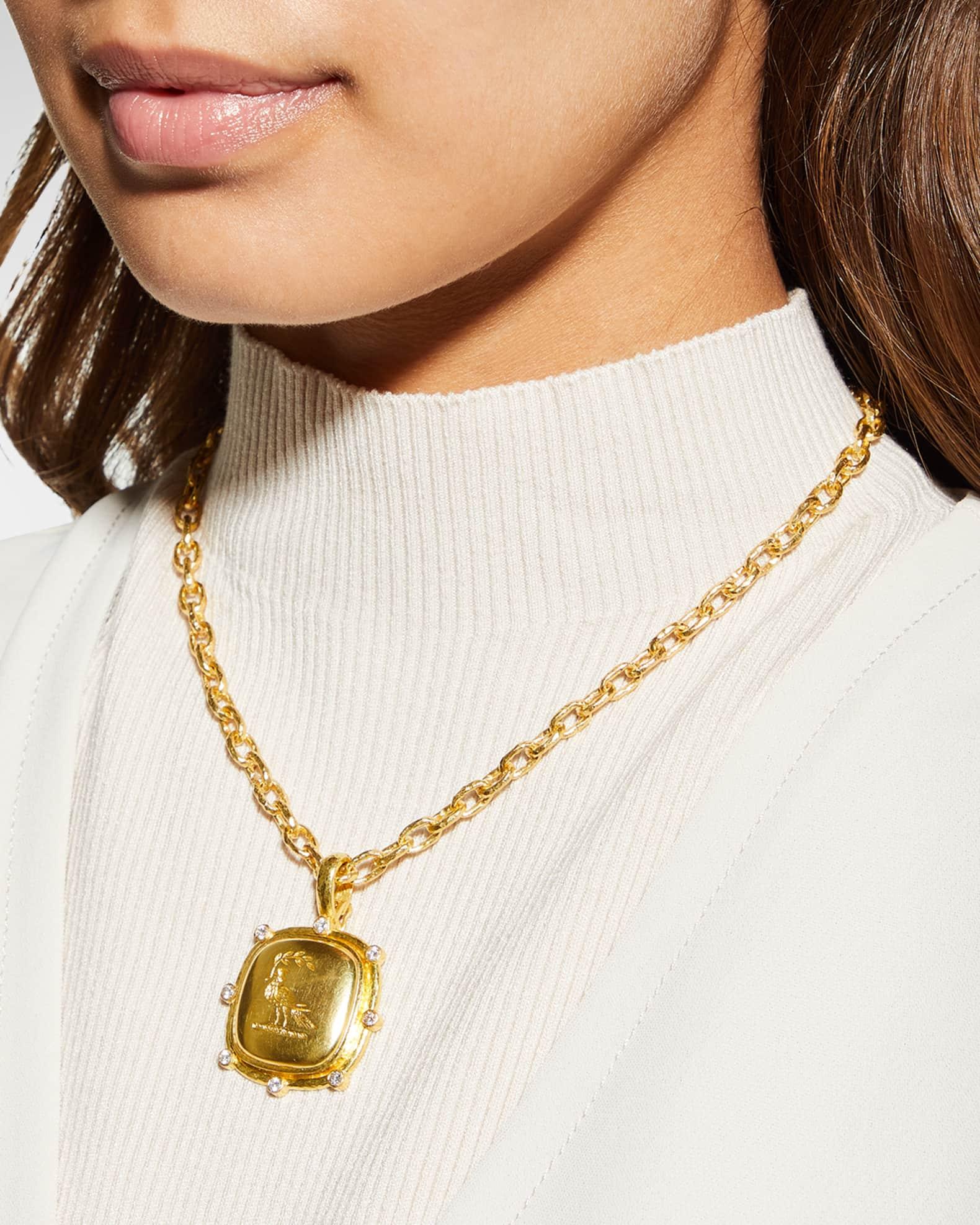 19K Gold Dove with Branch Pendant Product Image