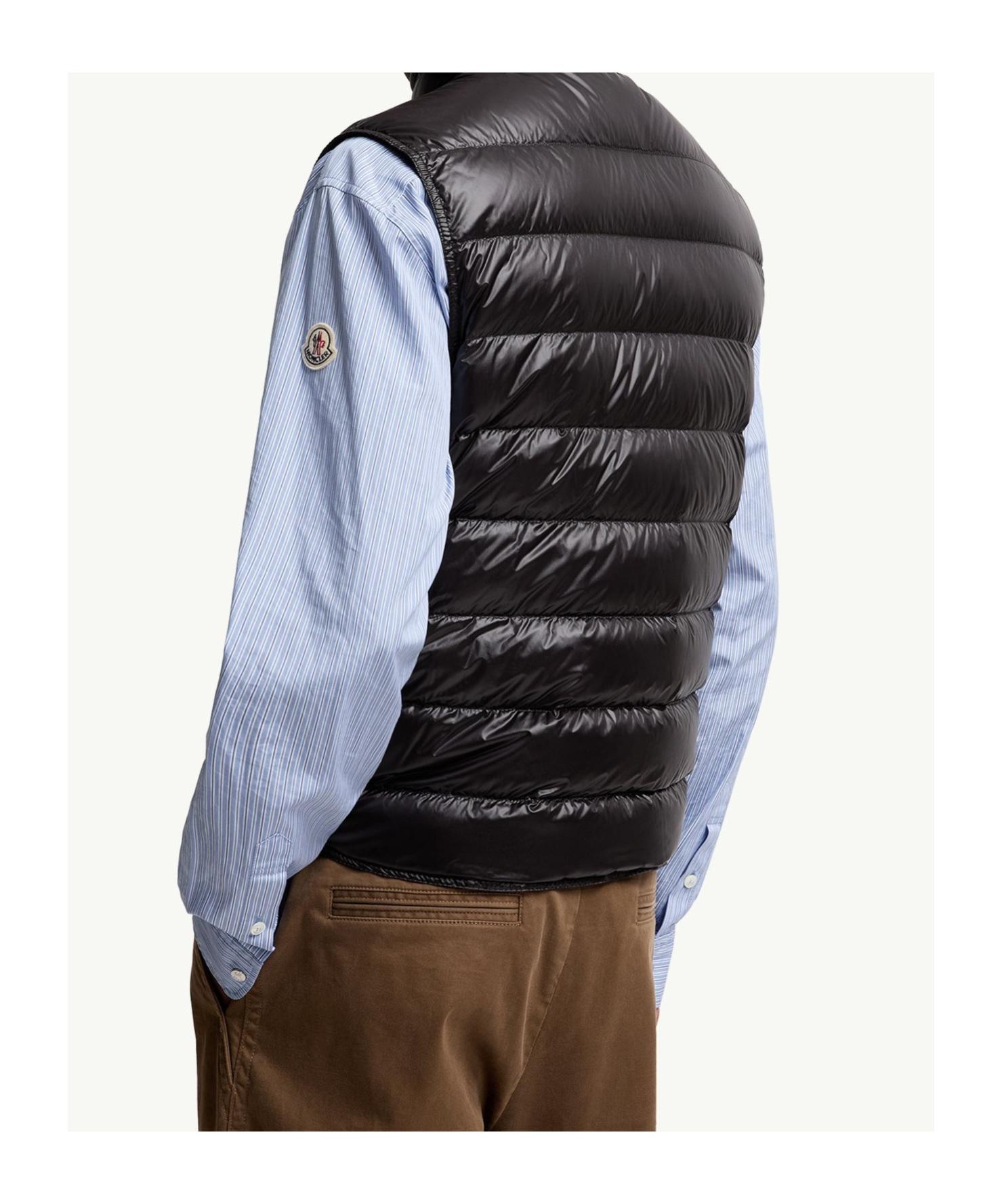 MONCLER High Collar Puffer Quilted Sleeveless Jacket In Black Product Image