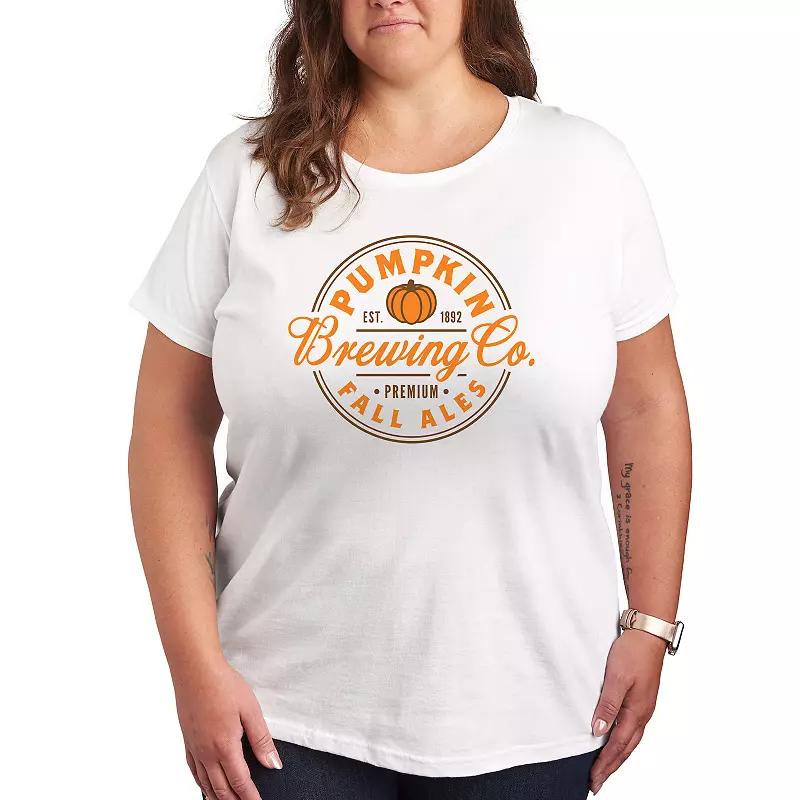 Plus Size Pumpkin Brewing Co. Graphic Tee, Women's, Size: 2XL, White Product Image