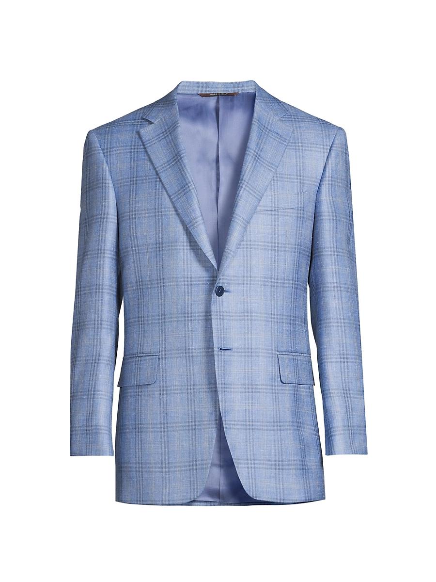 Mens Siena Plaid Wool & Silk-Blend Two-Button Sport Coat Product Image