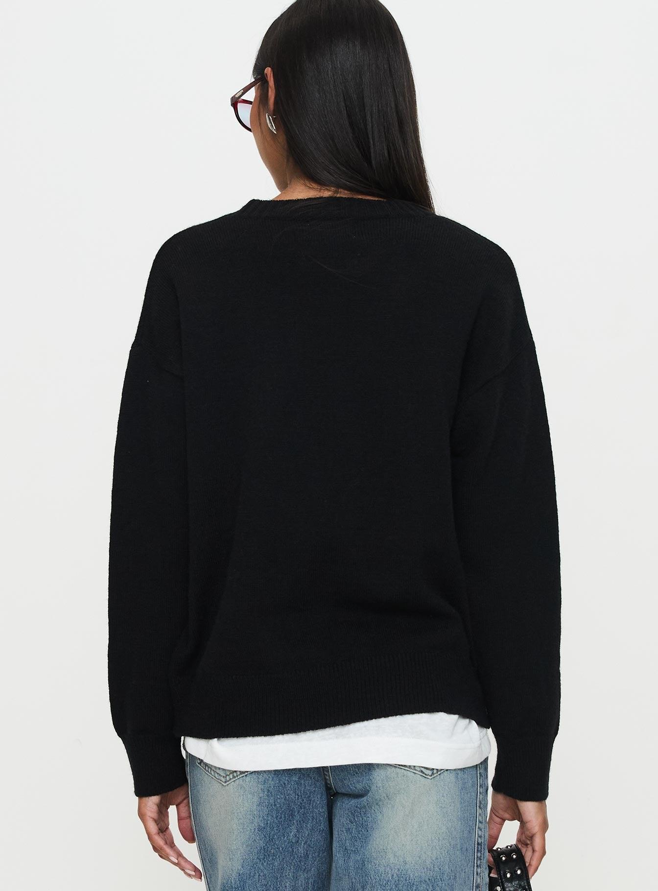 My Dear Knit Sweater Black Product Image