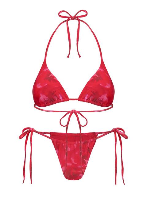 Jenner Triangle Bikini Top Red Floral Product Image