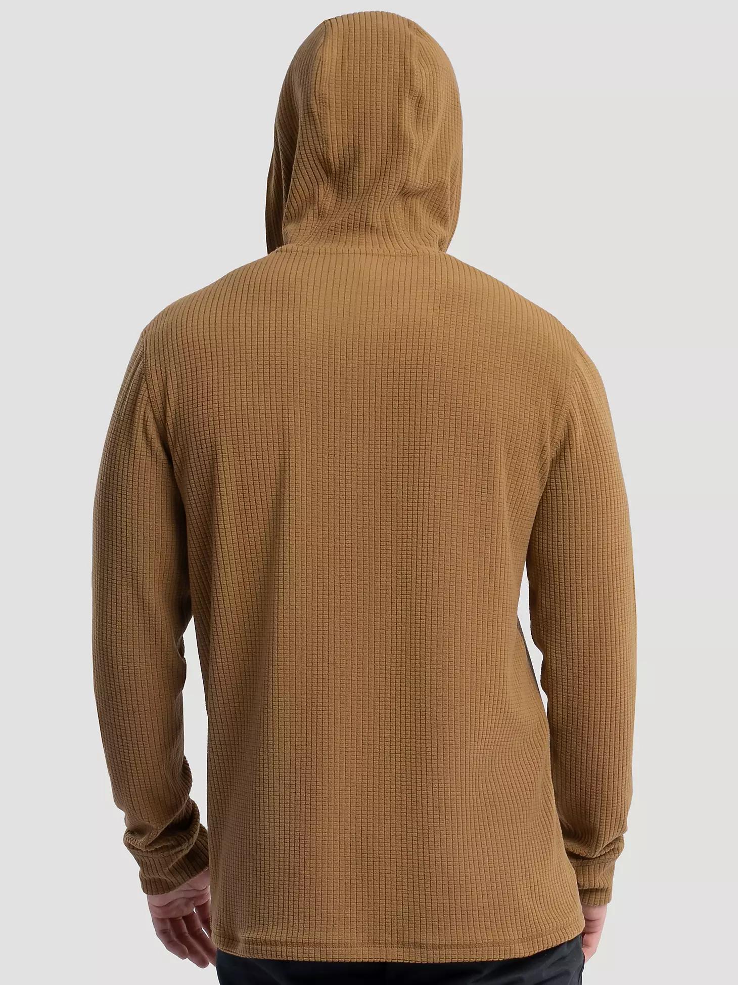 Men's Hooded Workwear Grid Fleece Henley in Rubber Product Image