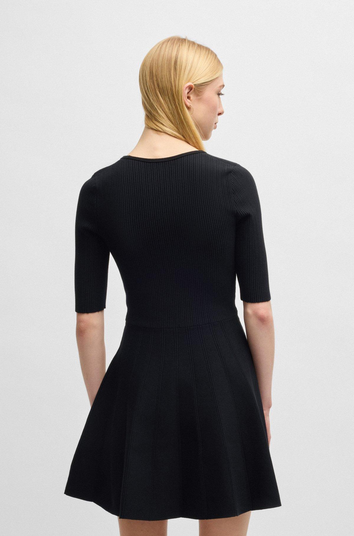 Knitted dress in ottoman-structured stretch fabric Product Image