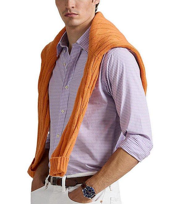 Polo Ralph Lauren Classic Fit Gingham Stretch Poplin Long Sleeve Woven Shirt Product Image