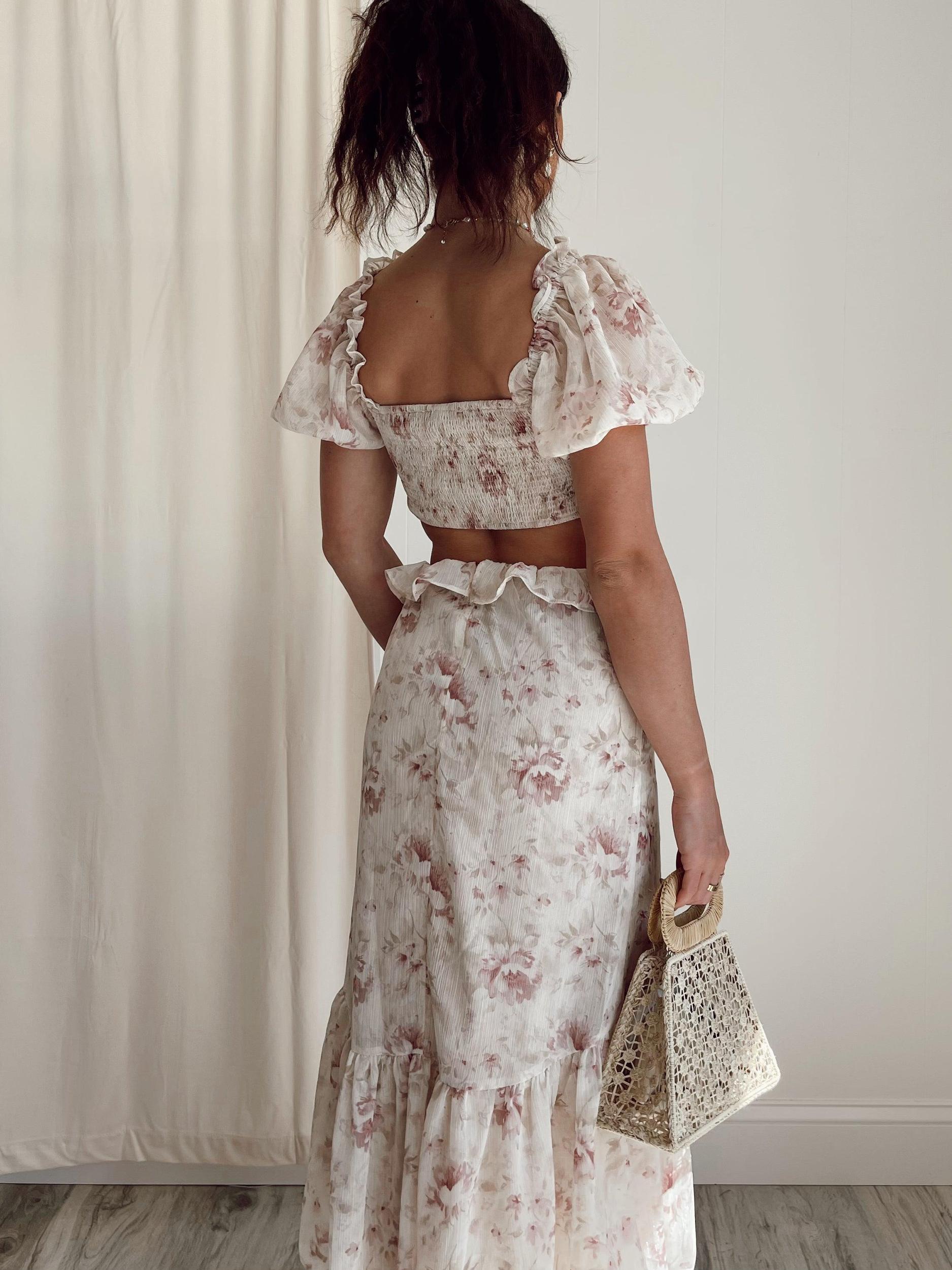 En Saison Kika Floral Cut Out Midi Dress FINAL SALE Product Image