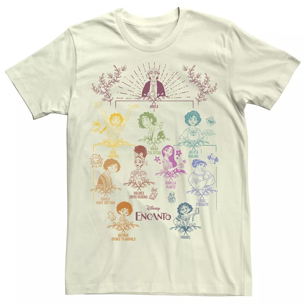 Disney's Encanto Doodle Family Tree Breakdown Men's Tee, Size: Medium, Natural Product Image