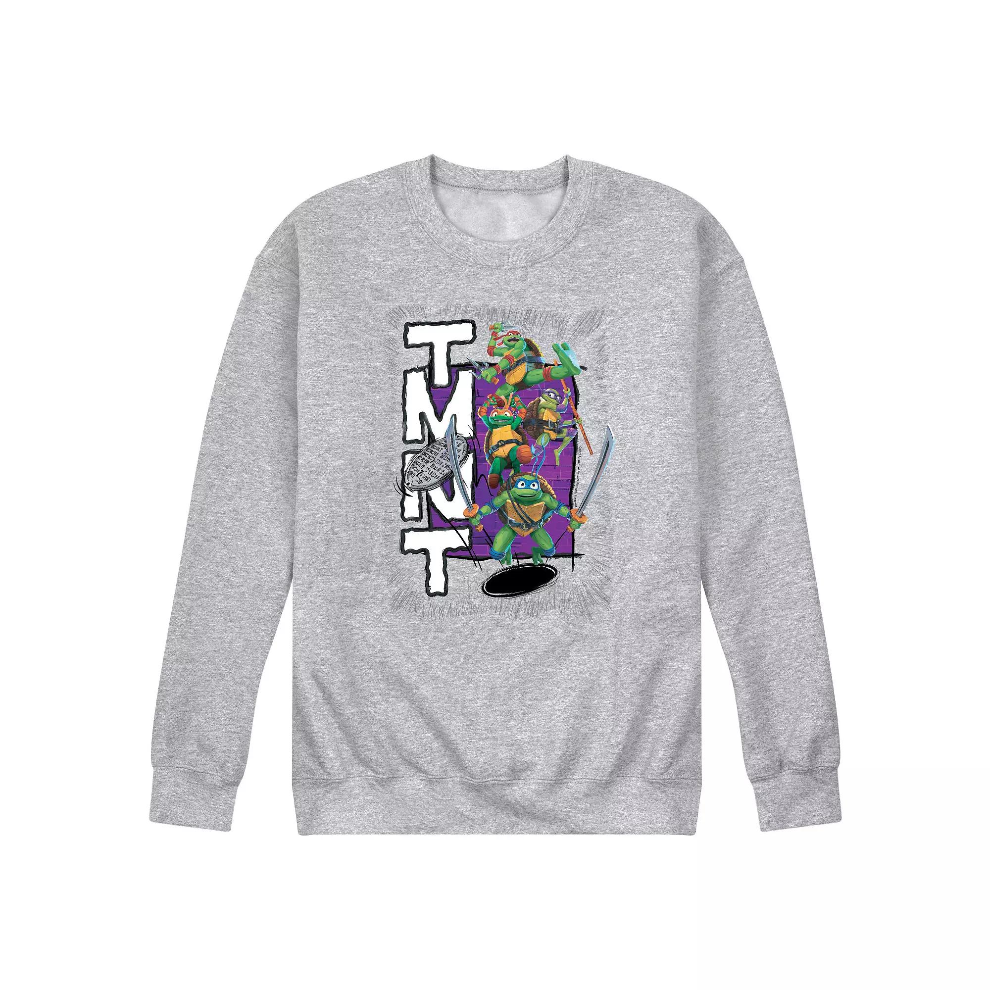 Men's Teenage Mutant Ninja Turtles Mutant Mayhem Group Fleece Long Sleeve Graphic Tee,  Product Image