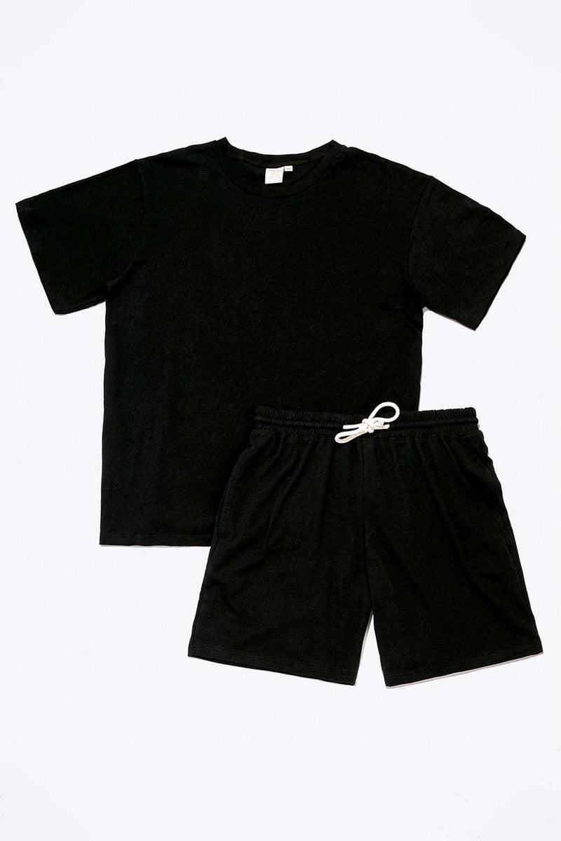 Men's Organic Black Pack: Athletic Shorts + Men's Crew Tee Product Image
