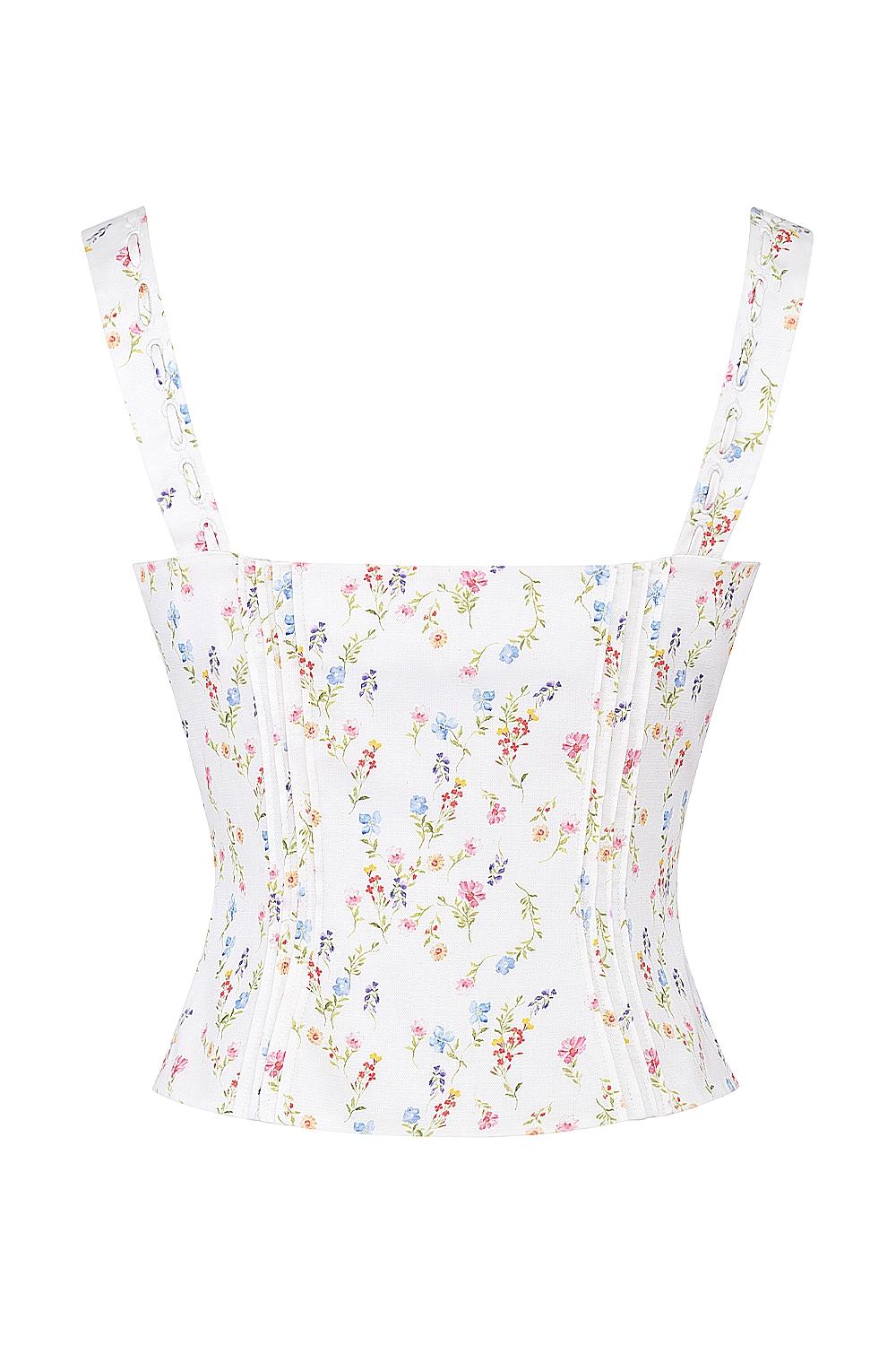 Chicca  white posy print top Product Image