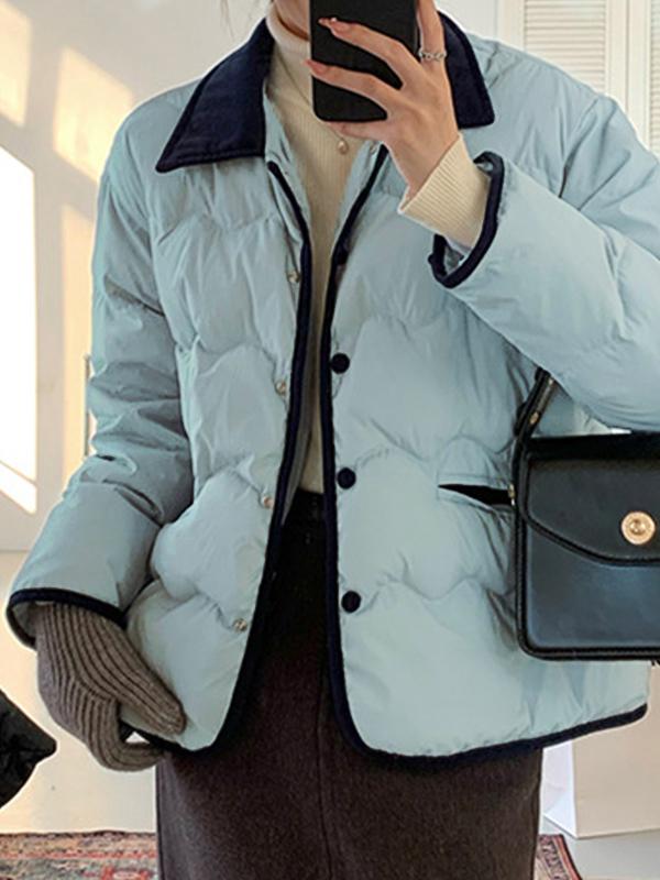 Contrast Color Lapel Neck Jacket Product Image