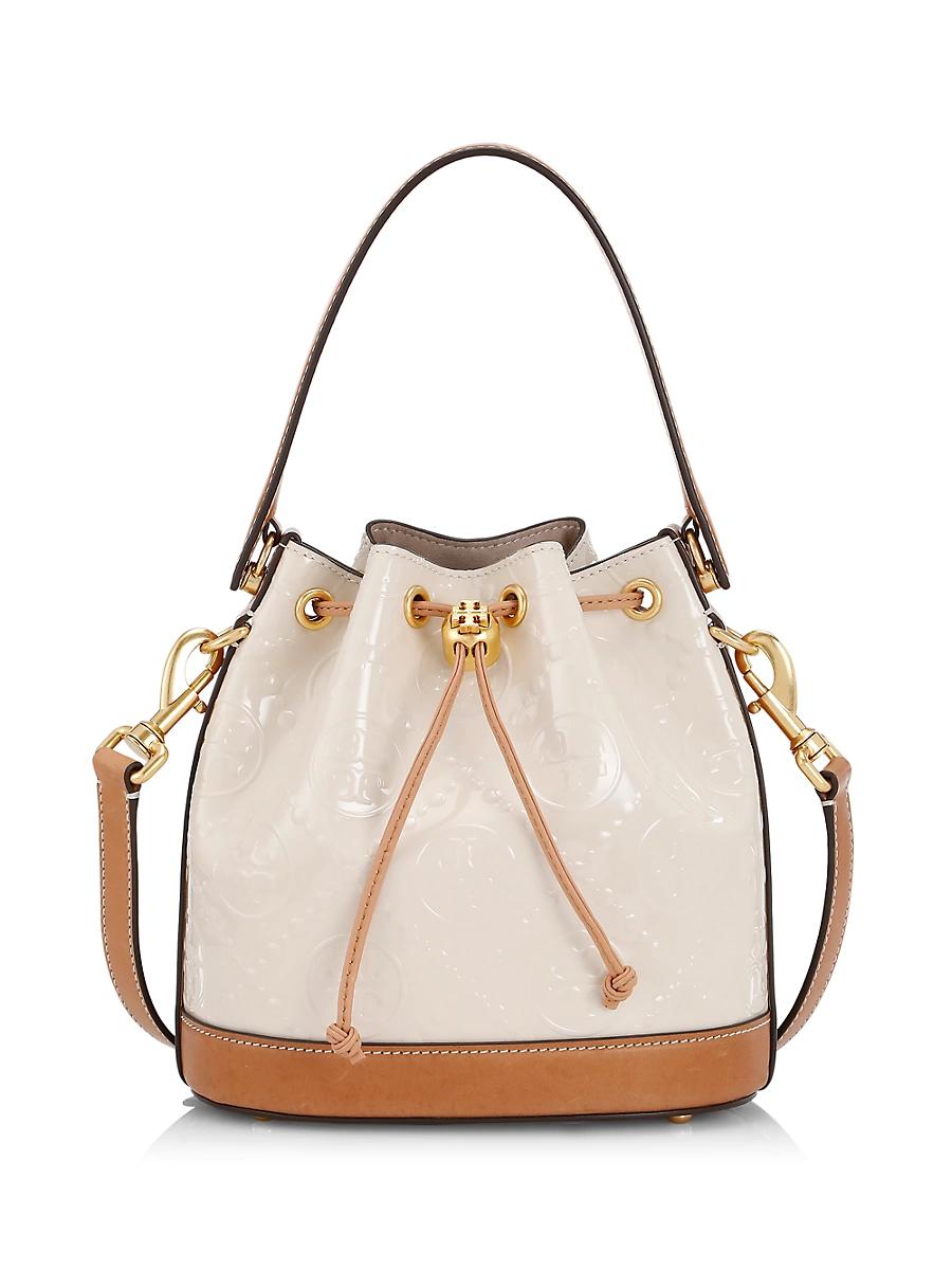 Womens T Monogram Embossed Patent Leather Bucket Bag Product Image