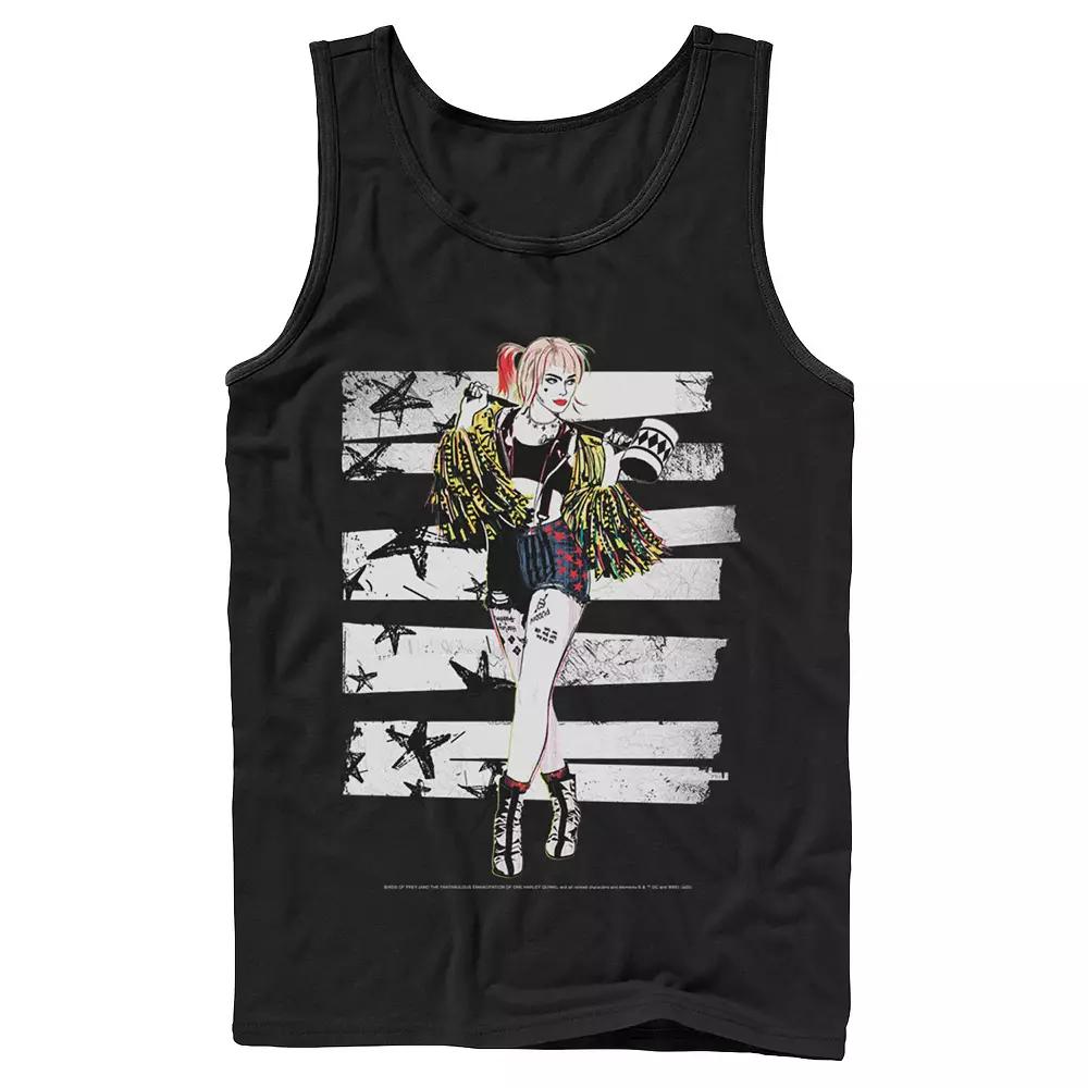 Men's Birds Of Prey Harley Quinn Bars Portrait Tank Top,  Product Image