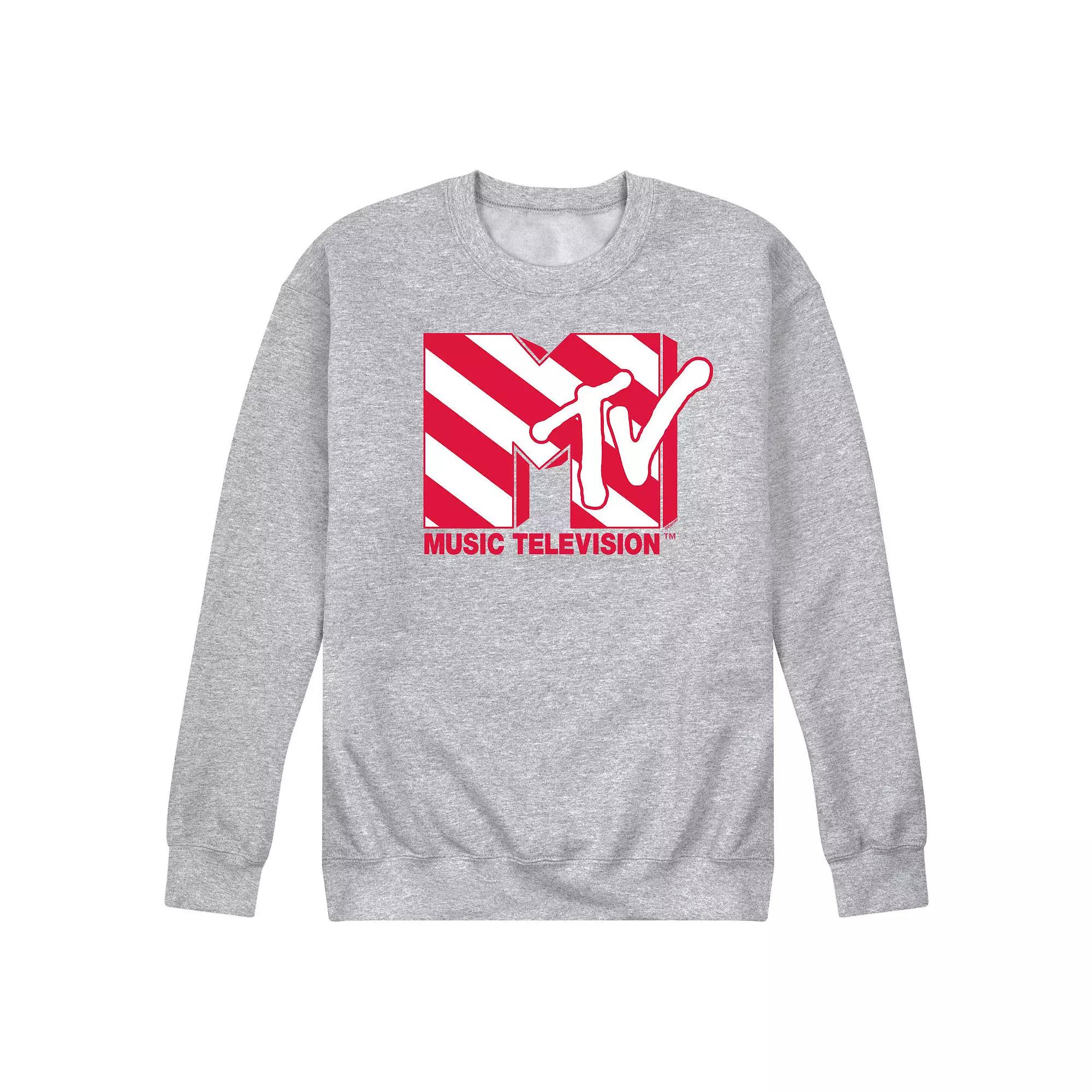 Men's MTV Candy Cane Logo Fleece Sweatshirt,  Product Image