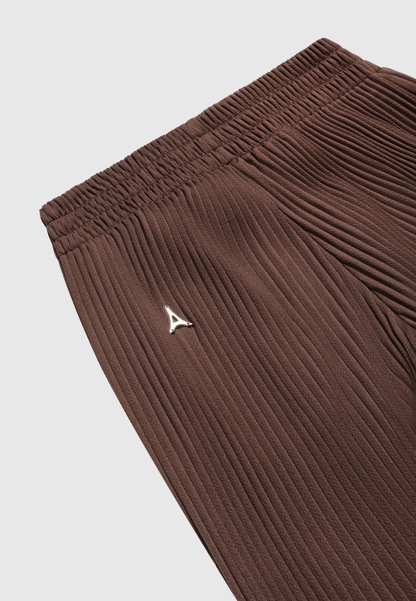 Pleated Shorts - Brown Male Product Image