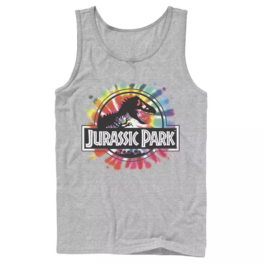 Men's Jurassic Park Classic Logo Tie Dye Graphic Tank Top,  Product Image
