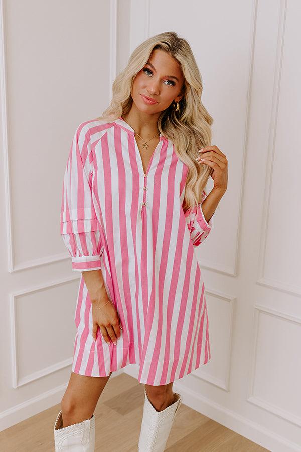 Sippin' Rose Stripe Mini Dress Product Image
