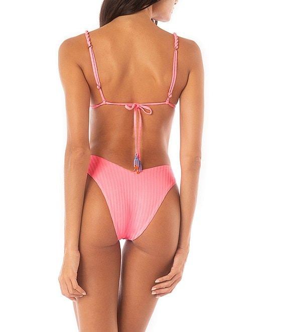 Maaji Valerya Taffy Pink Reversible High Leg Swim Bottom Product Image