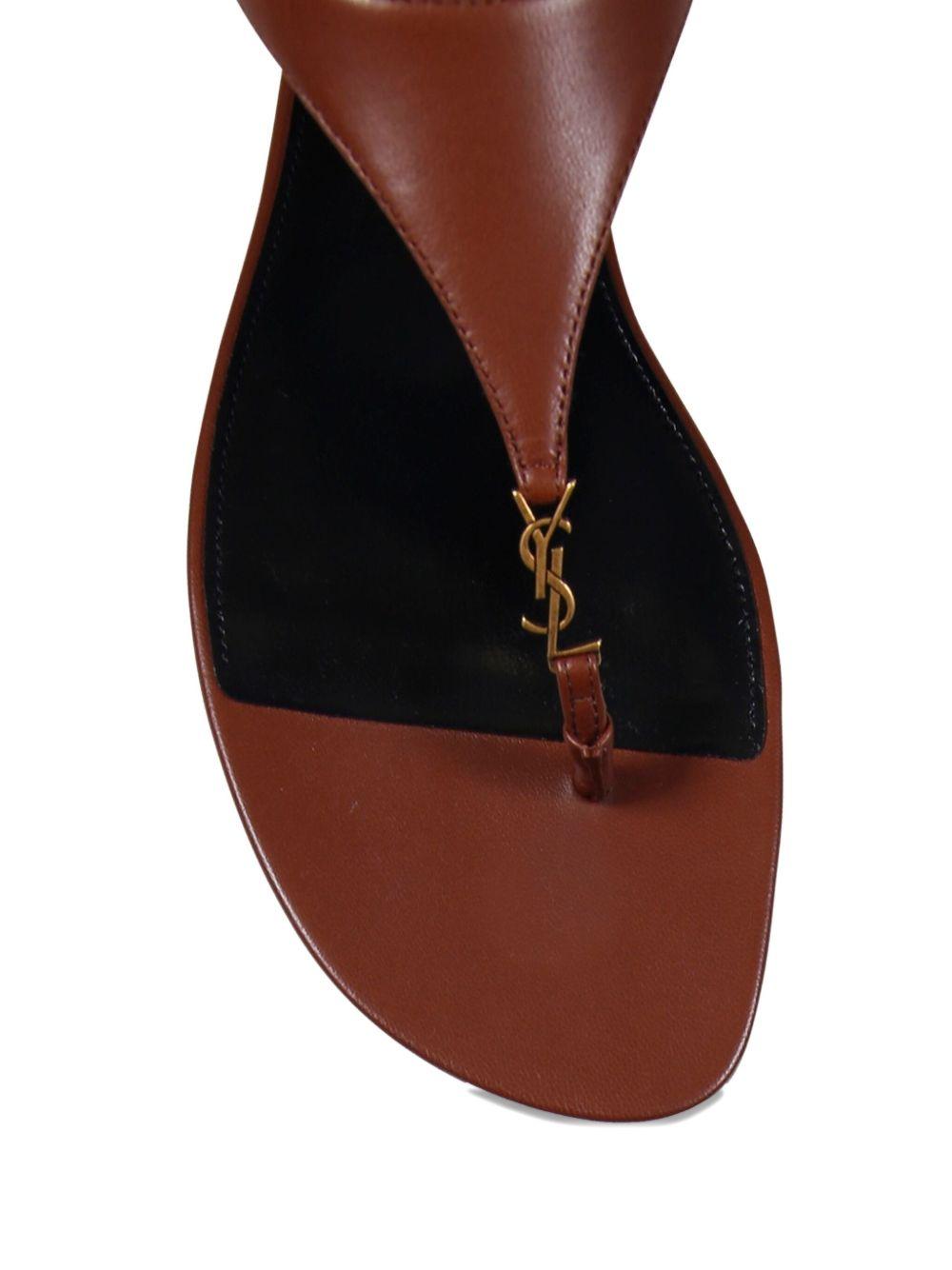 T-strap logo-embellished leather sandals Product Image