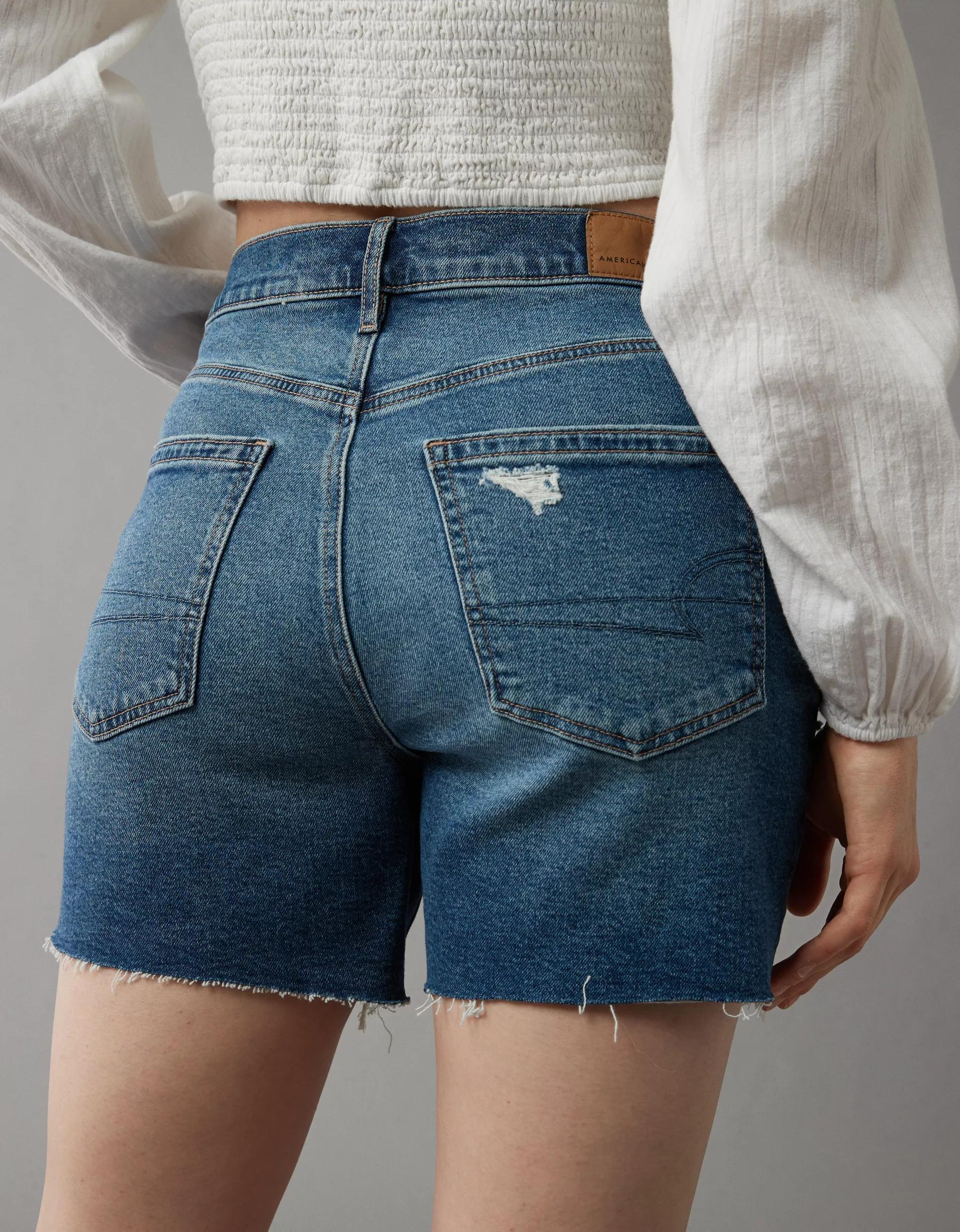 AE 6" Strigid Super High-Waisted Relaxed Ripped Denim Short Product Image