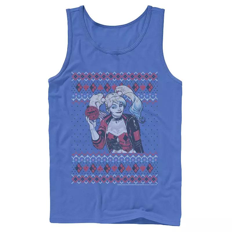 Men's Batman Harley Quinn Ornament Knit Style Tank Top,  Product Image