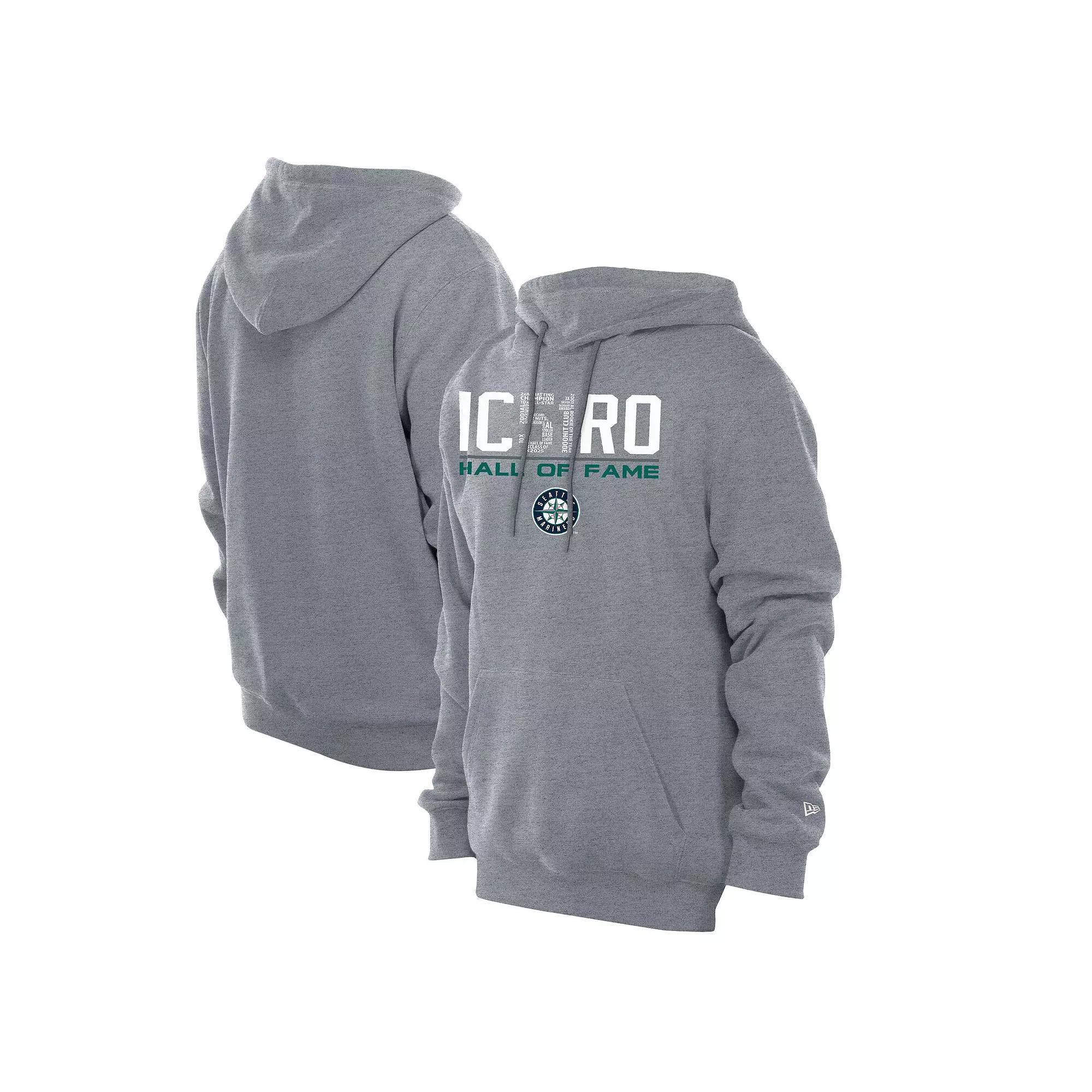 Men's New Era Ichiro Suzuki Gray Seattle Mariners 2025 National Baseball Hall of Fame Pullover Hoodie, Size: Large, Grey Product Image